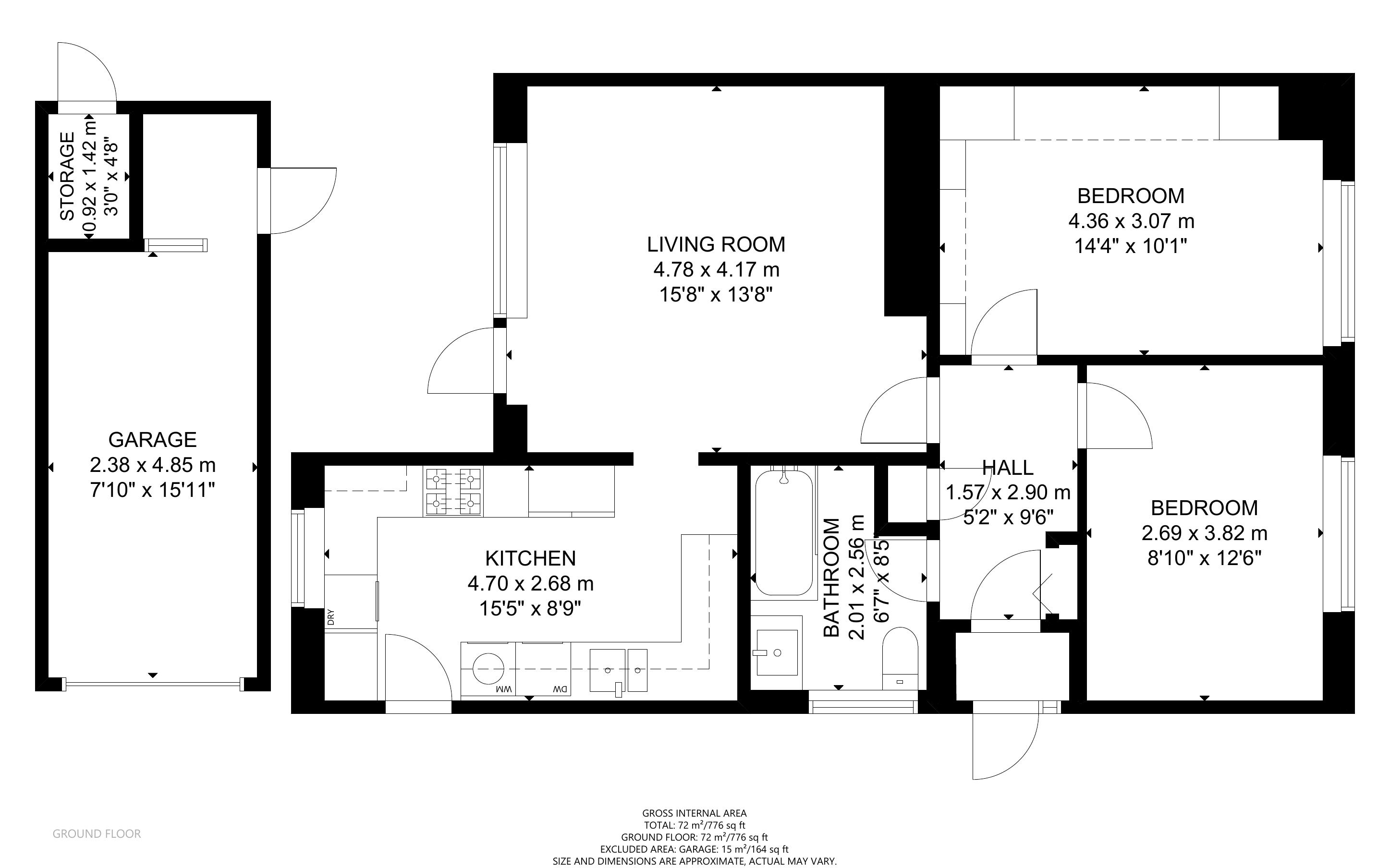 2 bed bungalow for sale in Nuffield Close, Bognor Regis - Property Floorplan