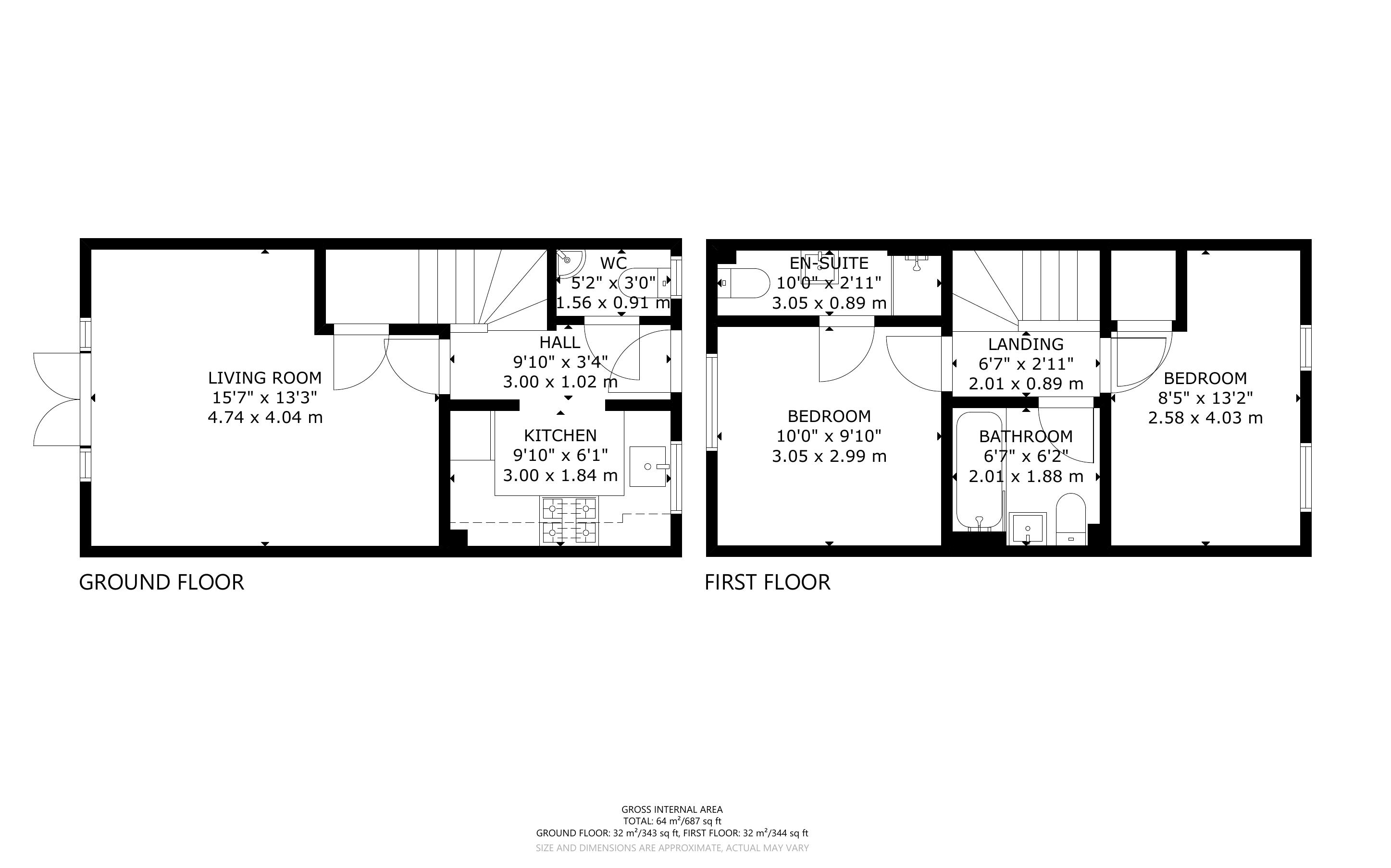 2 bed house for sale in Eider Drive, Chichester - Property Floorplan