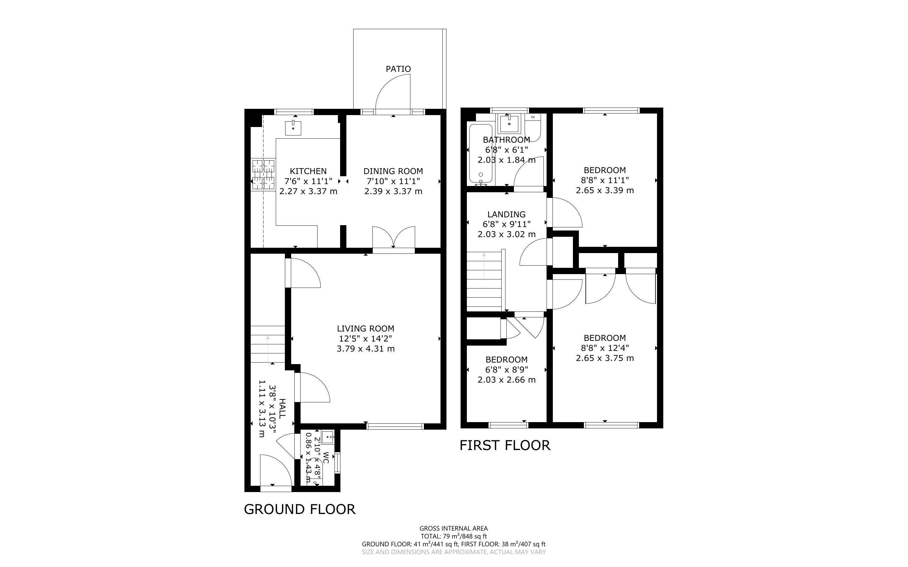 3 bed house for sale in Henry Close, Chichester - Property Floorplan