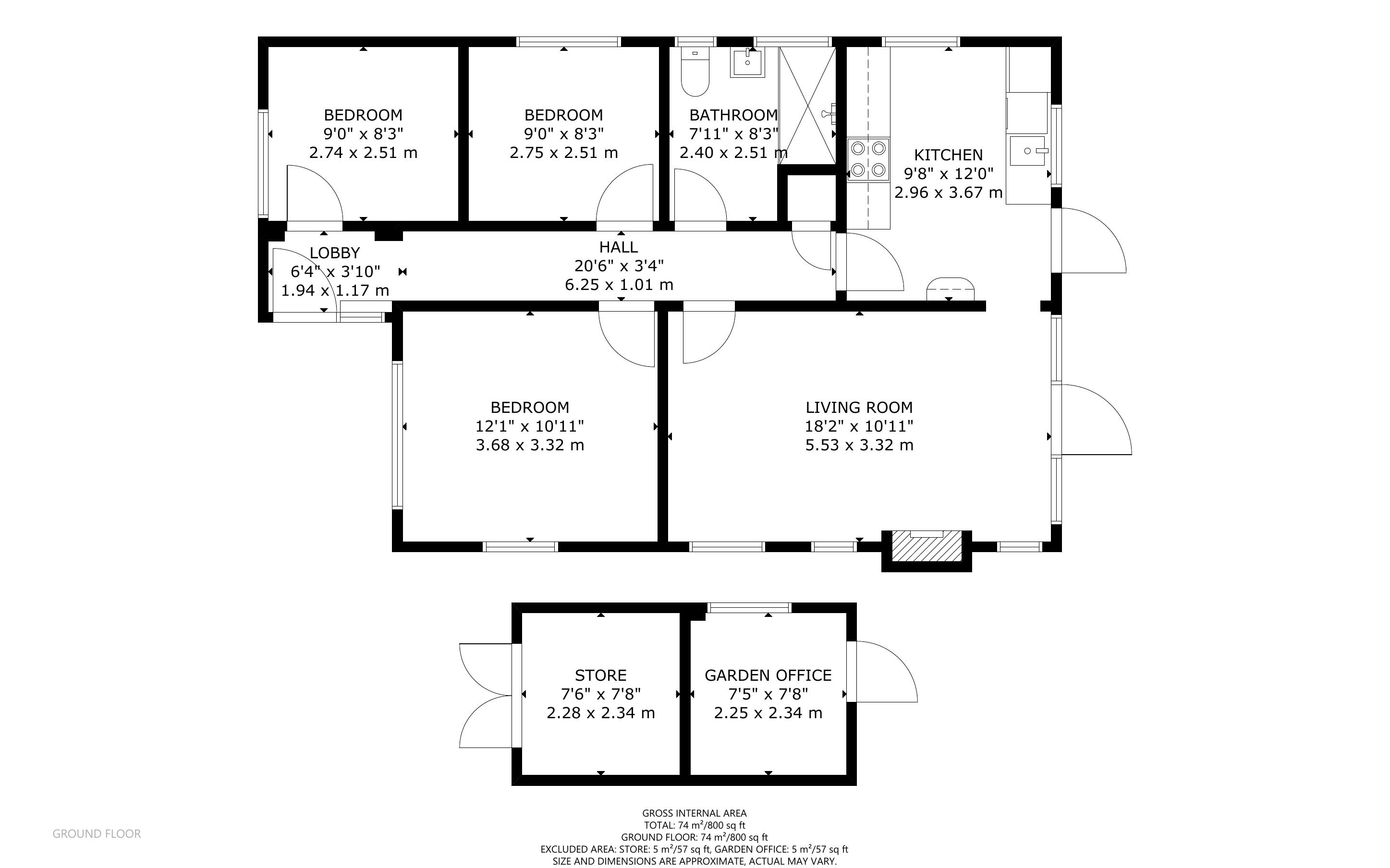3 bed bungalow for sale in Crosbie Close, Chichester - Property Floorplan