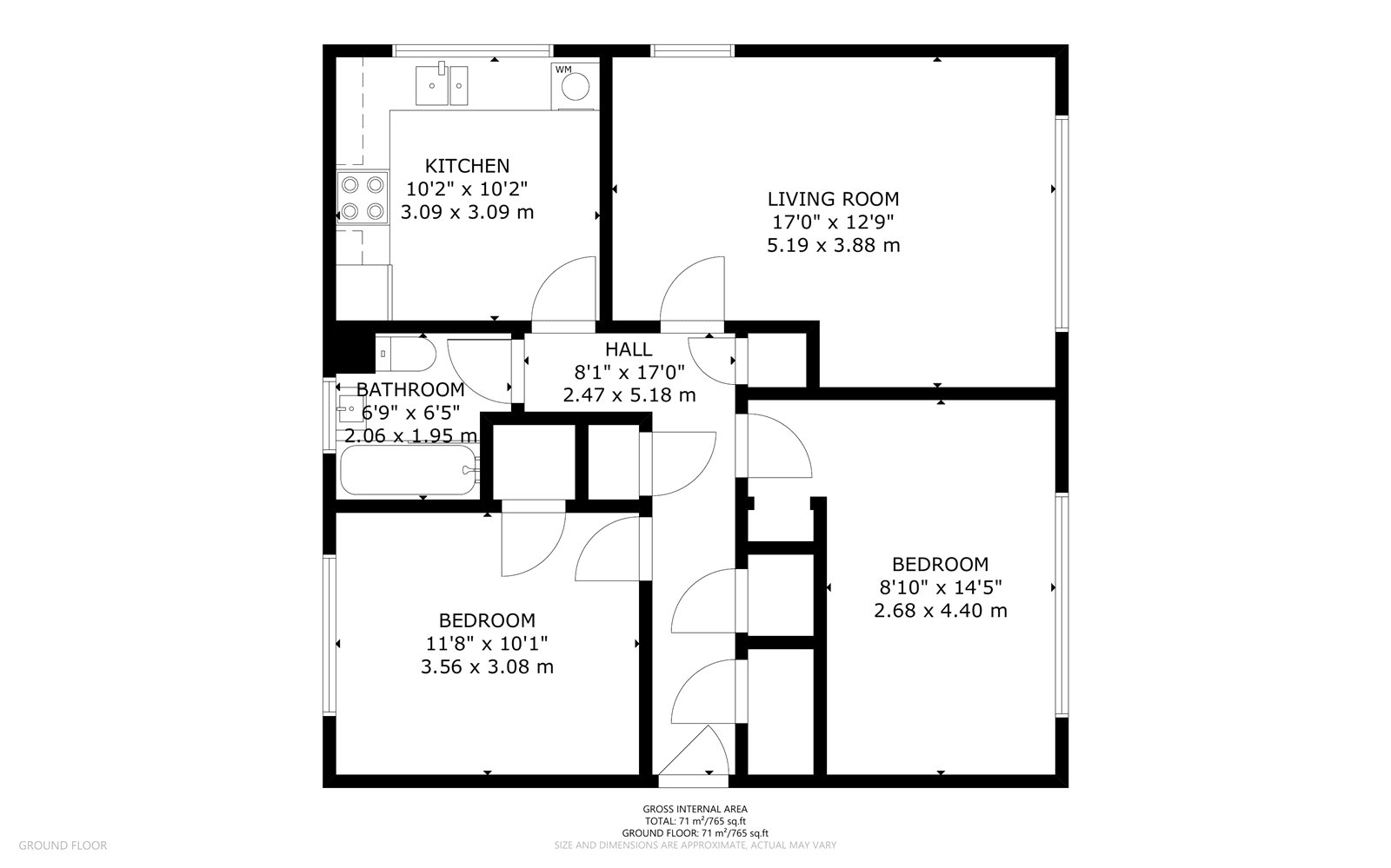 2 bed apartment for sale in Uphill Way, Hunston - Property Floorplan