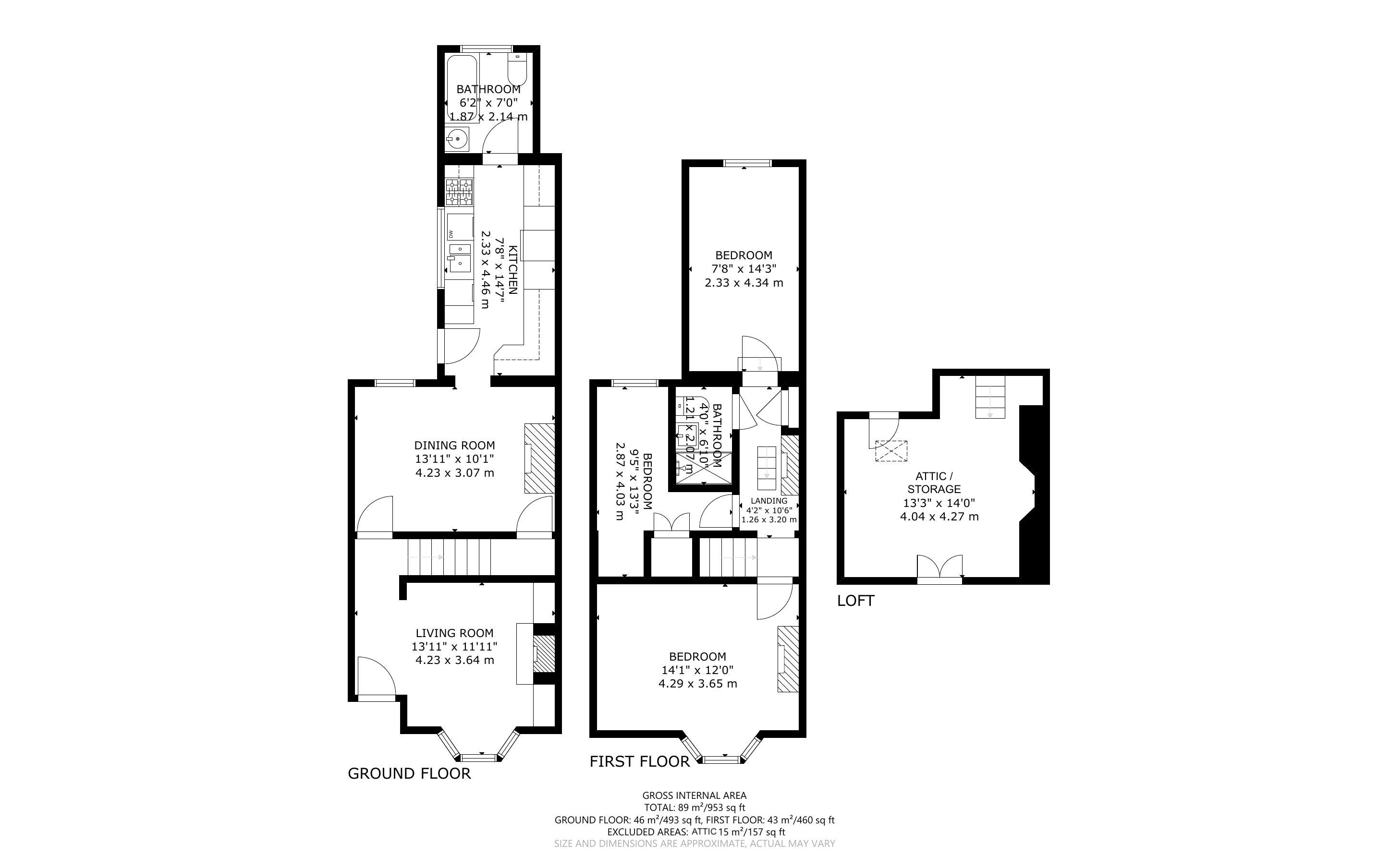 3 bed house for sale in Grove Road, Chichester - Property Floorplan