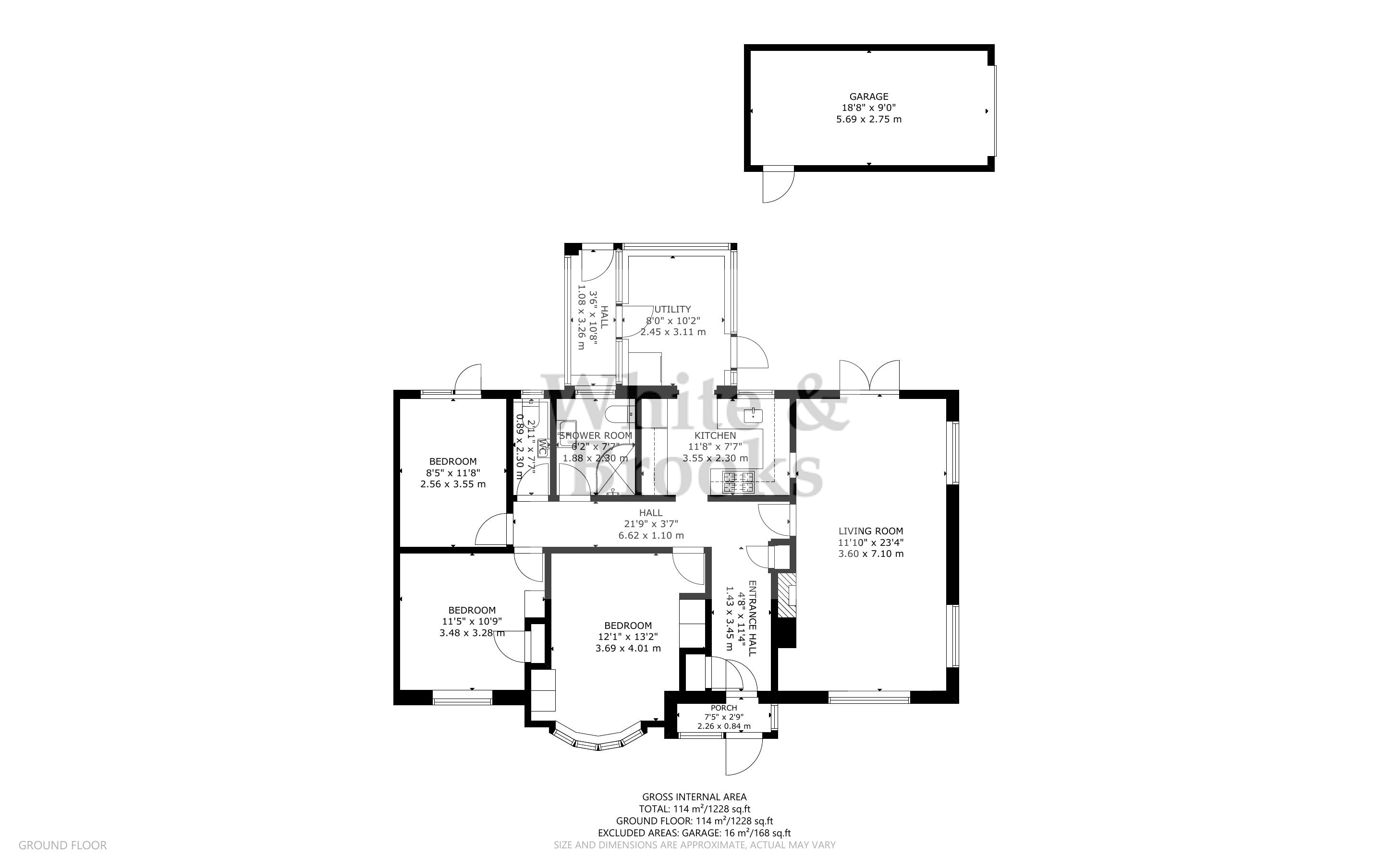 3 bed bungalow for sale in Westergate Street, Woodgate - Property Floorplan