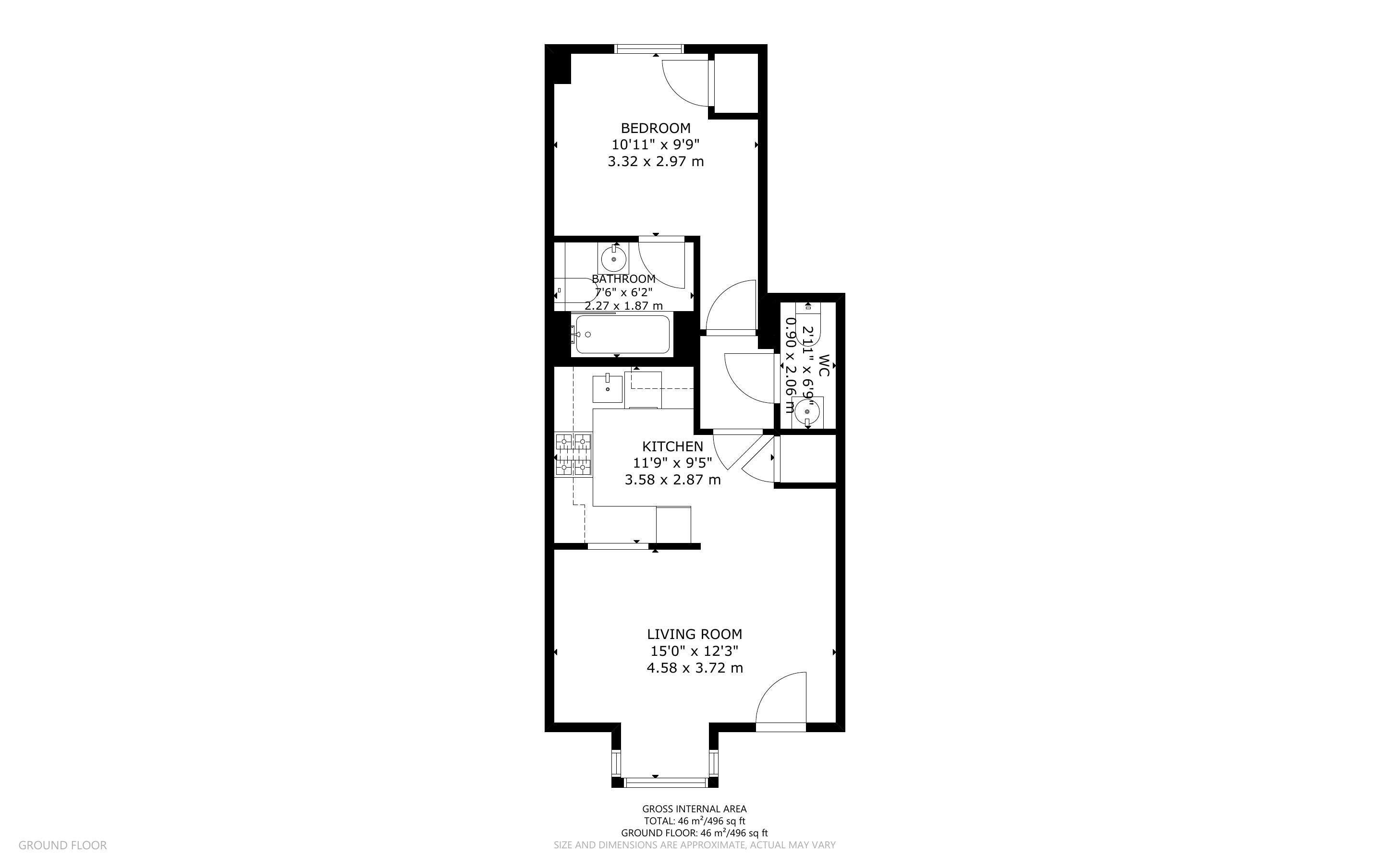 1 bed apartment for sale in Graylingwell Drive, Chichester - Property Floorplan