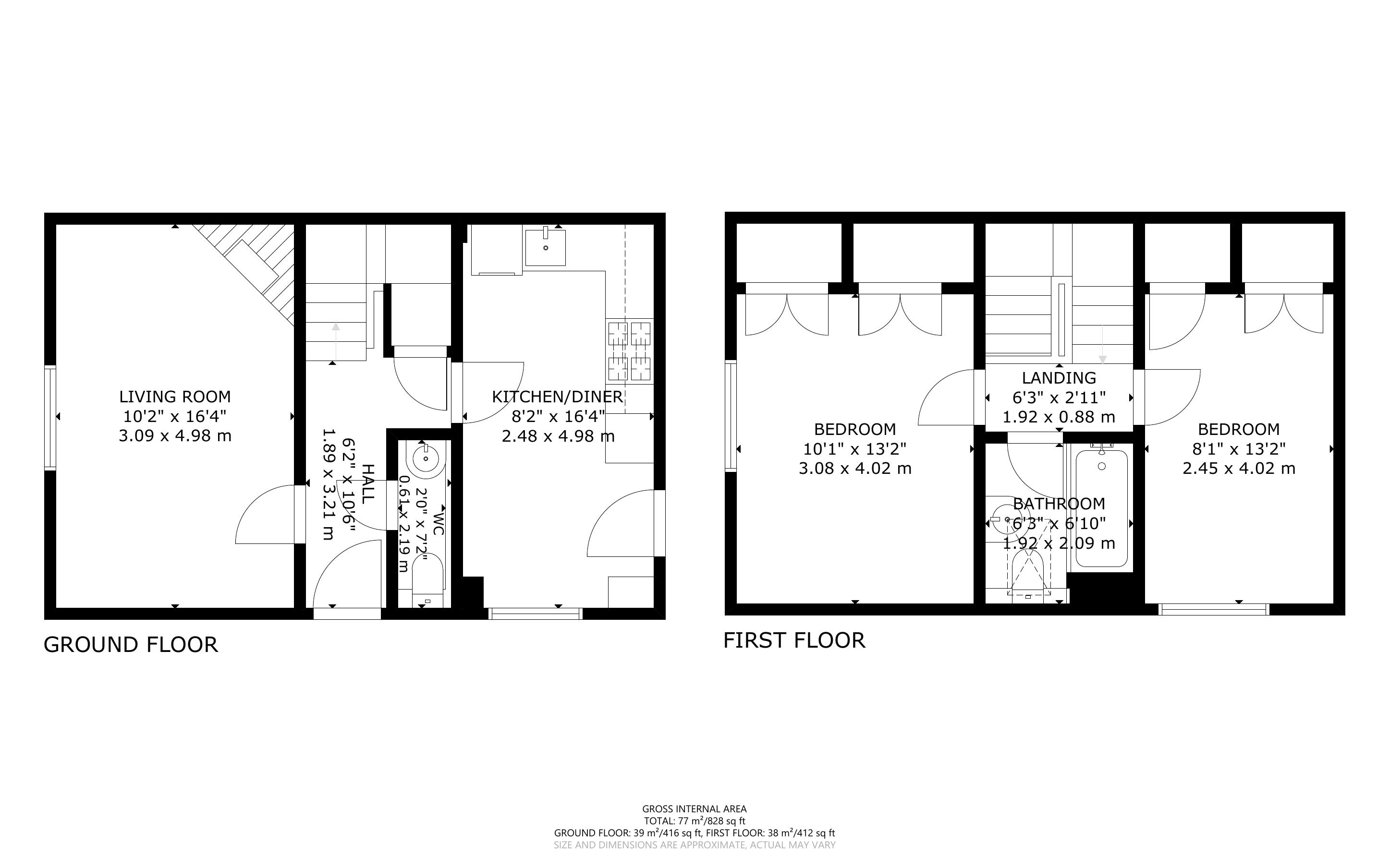 2 bed house for sale in Sampsons Drive, Oving - Property Floorplan