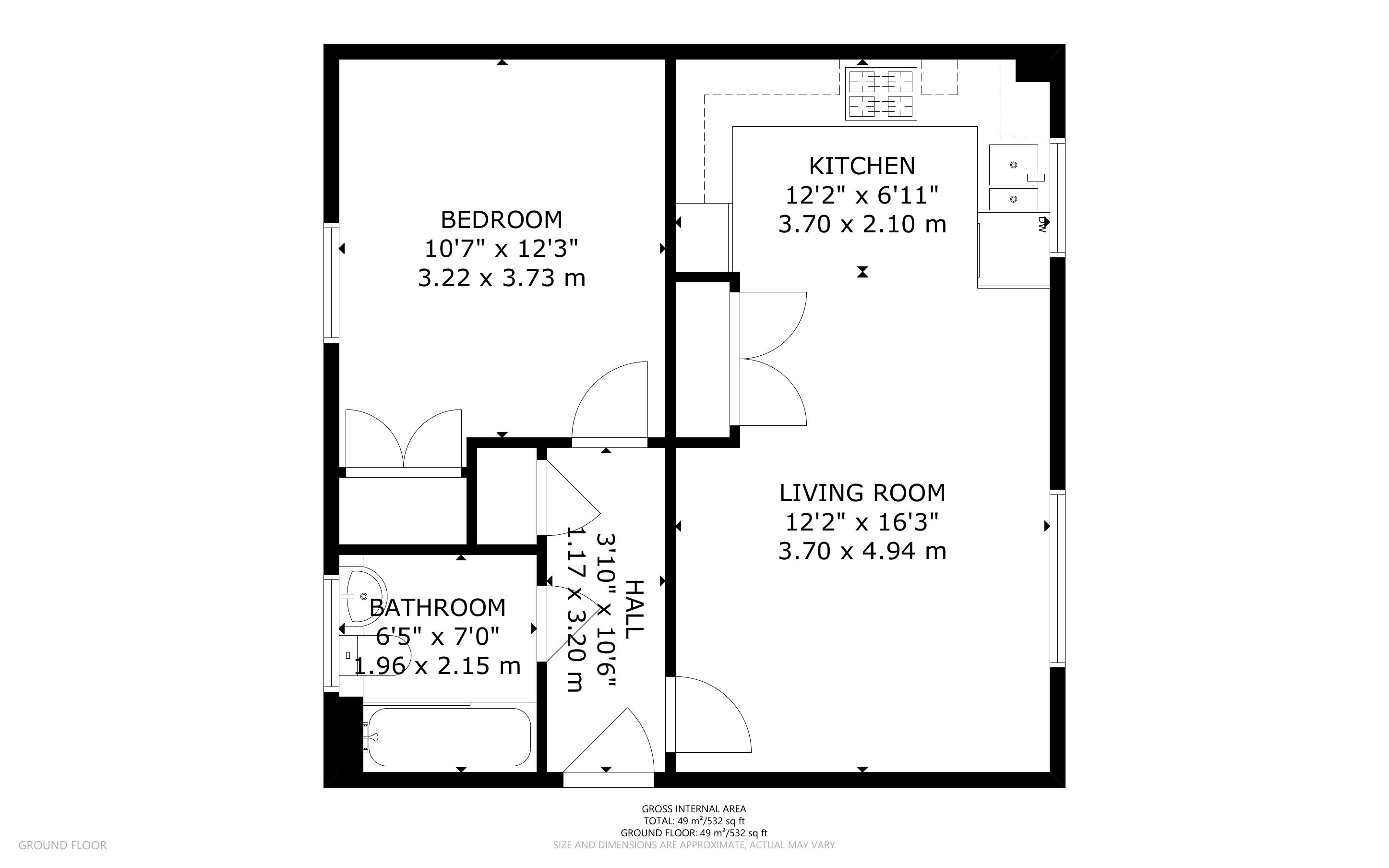 1 bed apartment for sale in Tern Crescent, Chichester - Property Floorplan