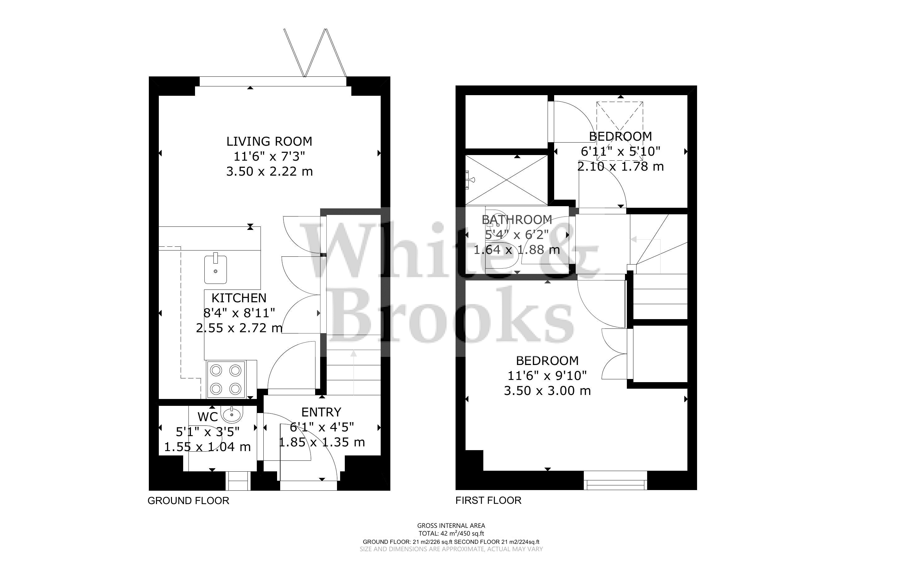 2 bed house for sale in Cutten Way, Chichester - Property Floorplan