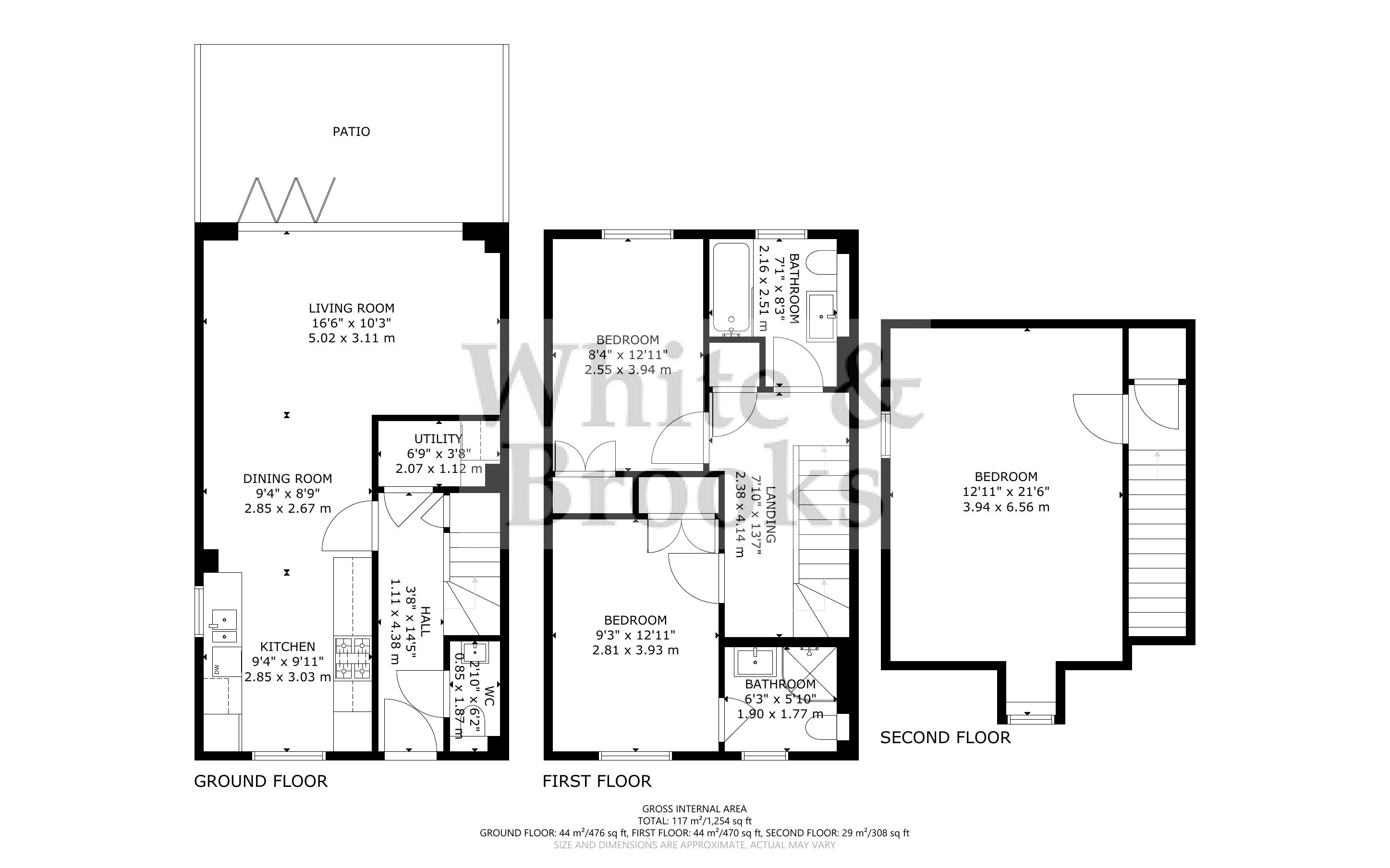 3 bed house for sale in King William Close, Chichester - Property Floorplan