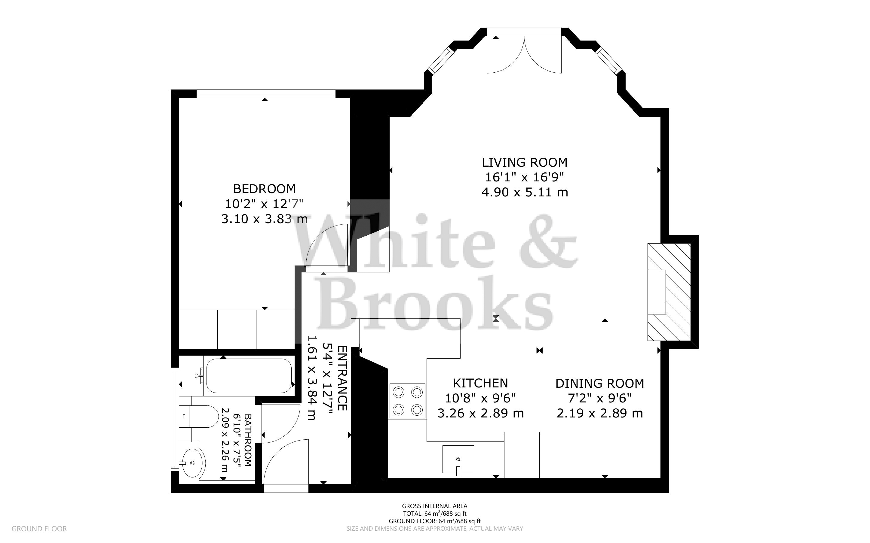 1 bed apartment for sale in Walton Lane, Bosham - Property Floorplan