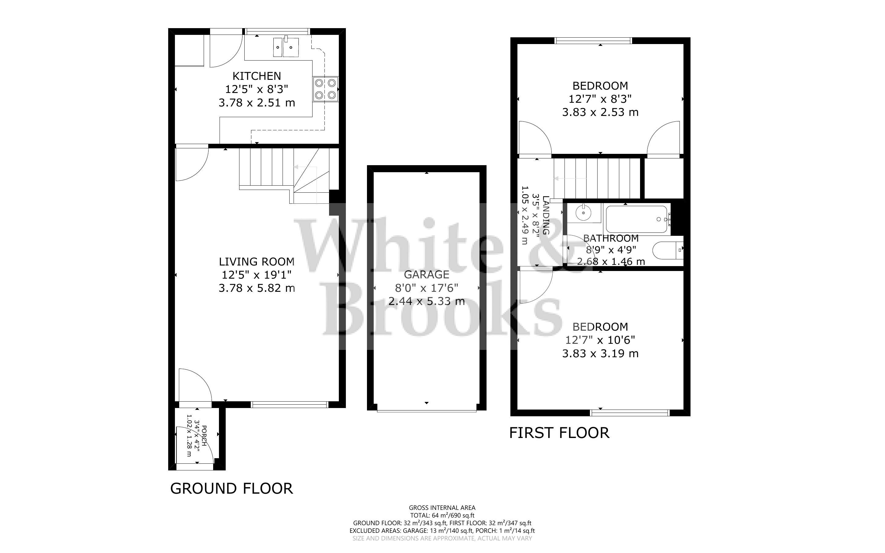 2 bed house for sale in Heron Close, North Bersted - Property Floorplan