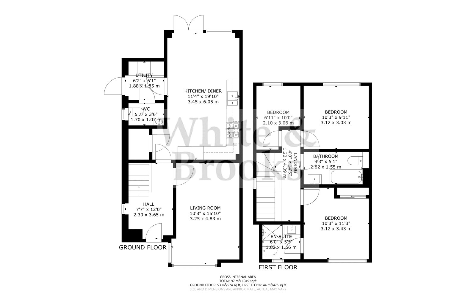 3 bed house for sale in Windmill Close, Chichester - Property Floorplan