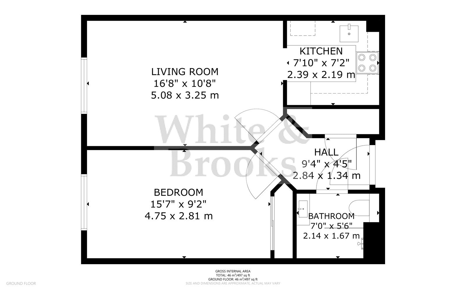 1 bed apartment for sale in The Hornet, Chichester - Property Floorplan