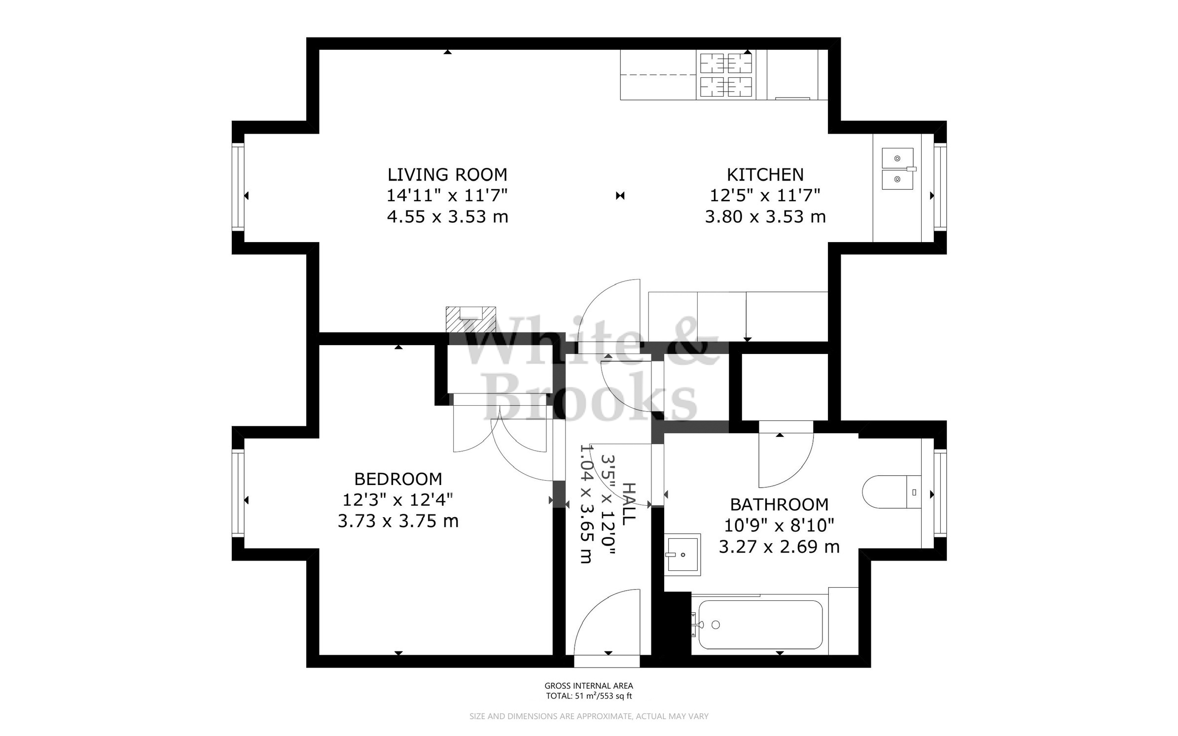 1 bed apartment for sale in Hangar Drive, Tangmere - Property Floorplan