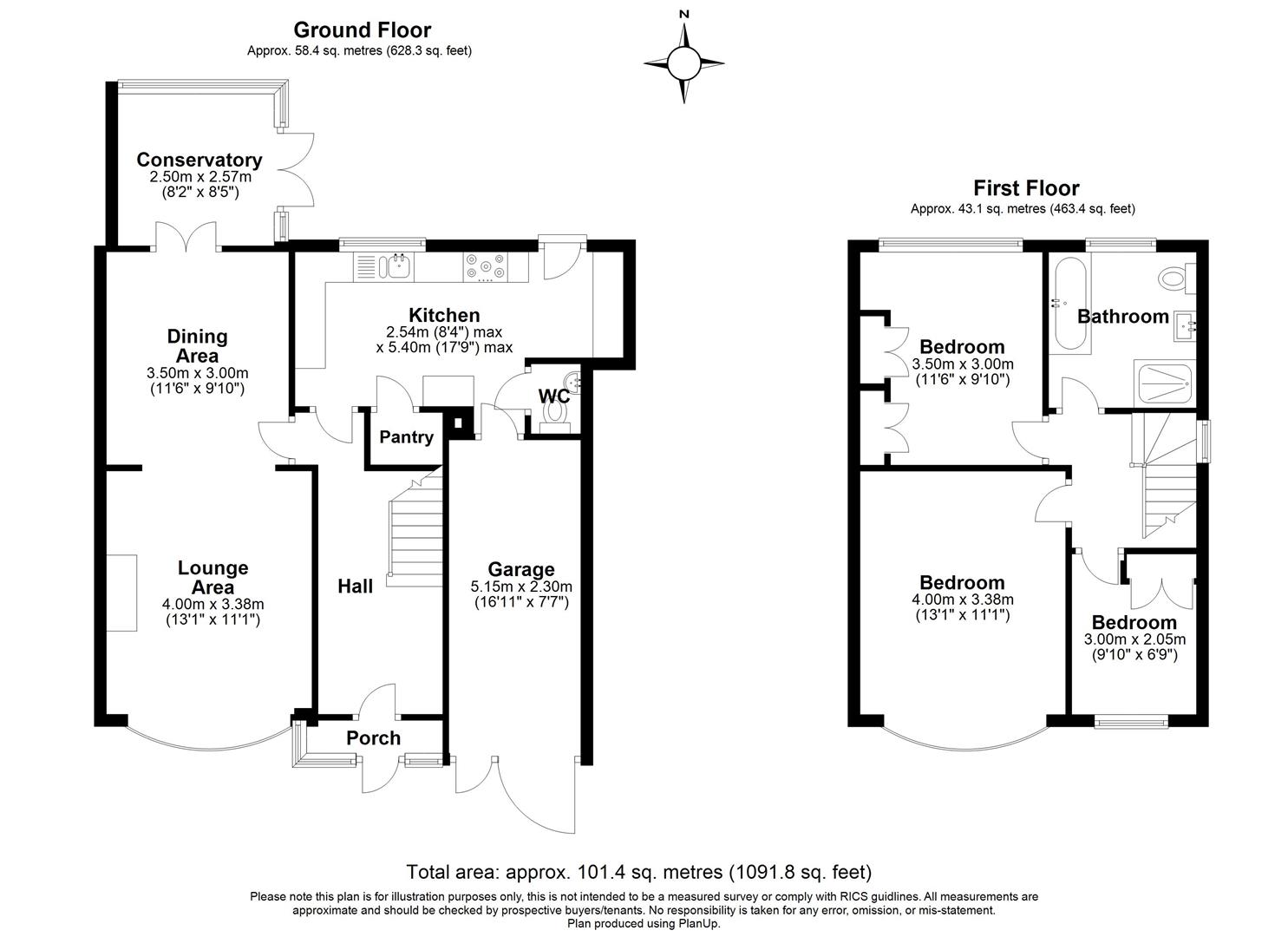3 bed semi-detached house for sale in Henley Crescent, Solihull - Property floorplan