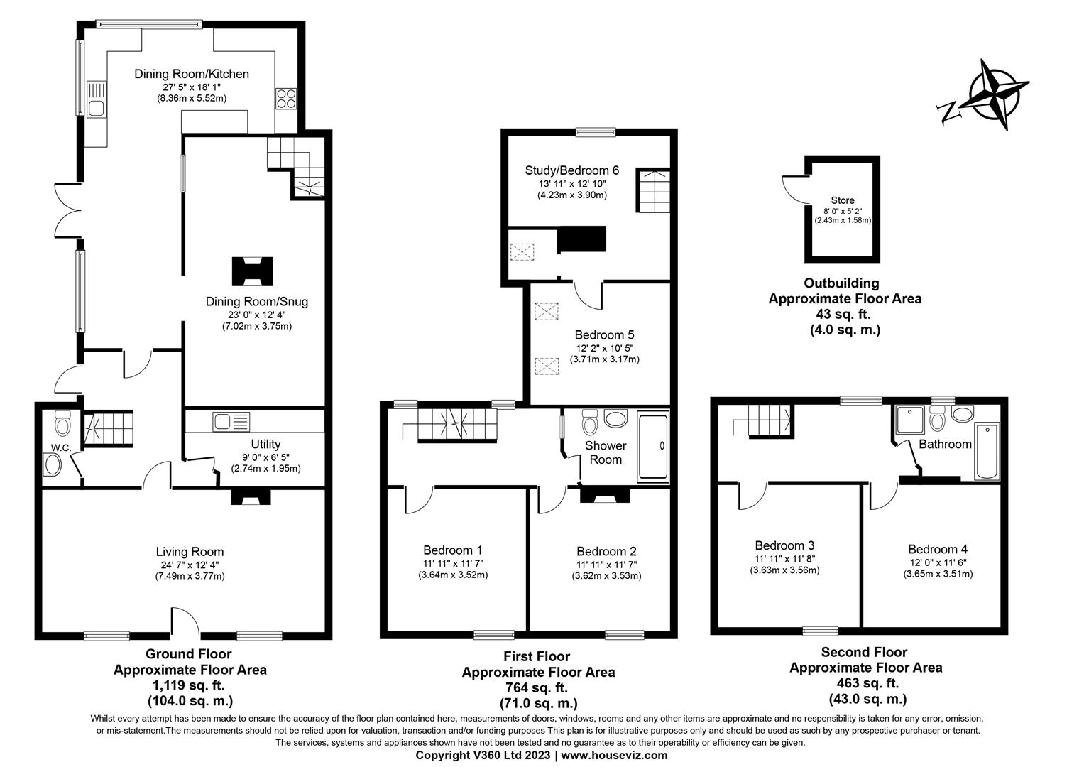 5 bed town house for sale in 239 High Street, Henley-In-Arden - Property floorplan