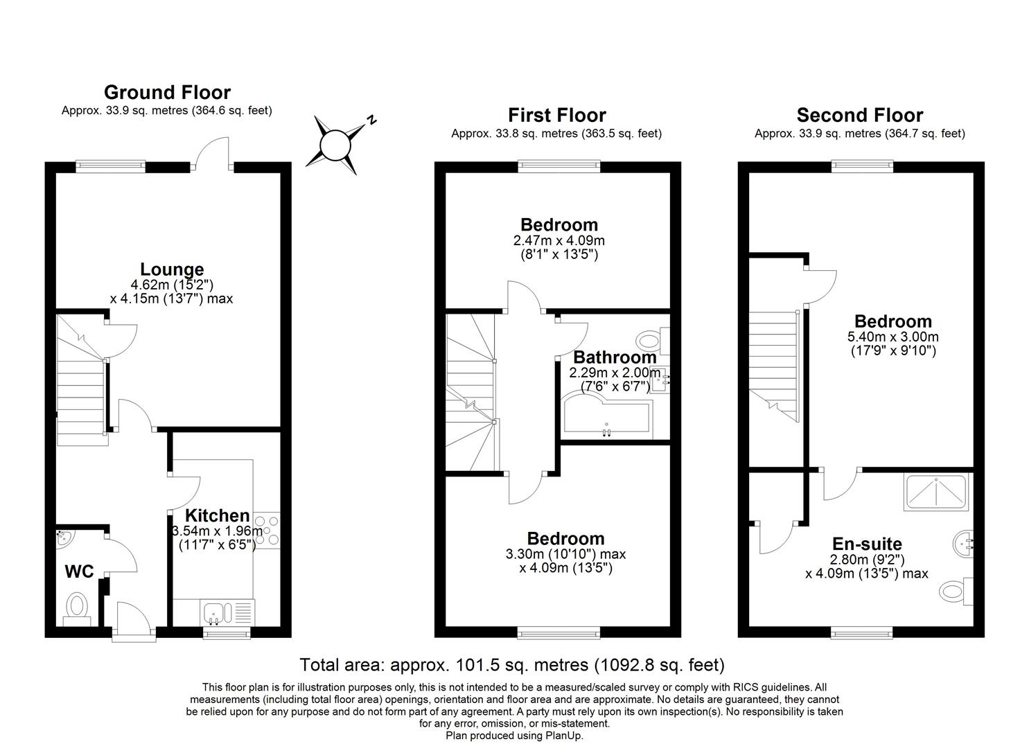 3 bed town house for sale in Trinity Way, Solihull - Property floorplan