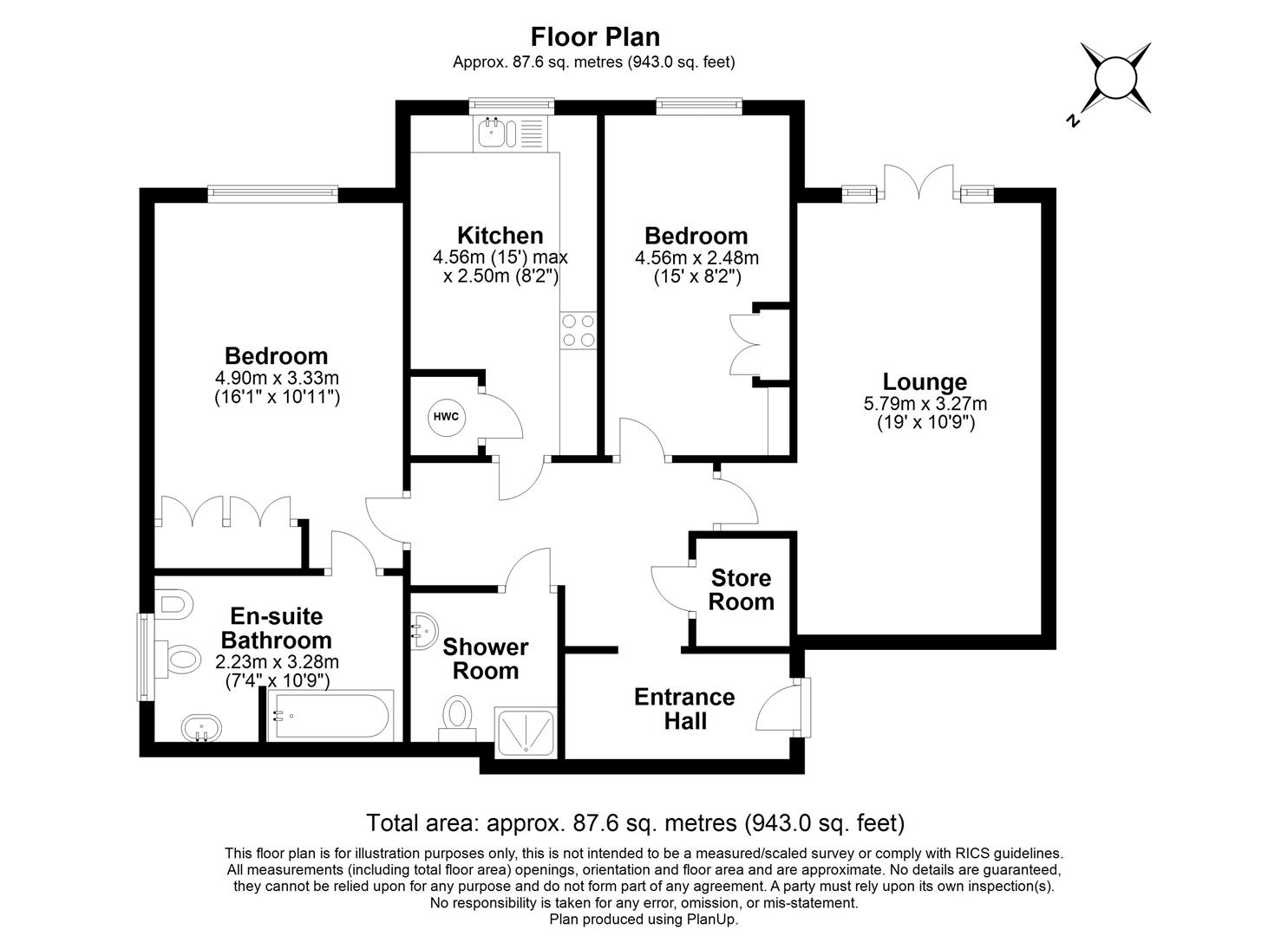 2 bed apartment for sale in Avenue Road, Dorridge - Property floorplan