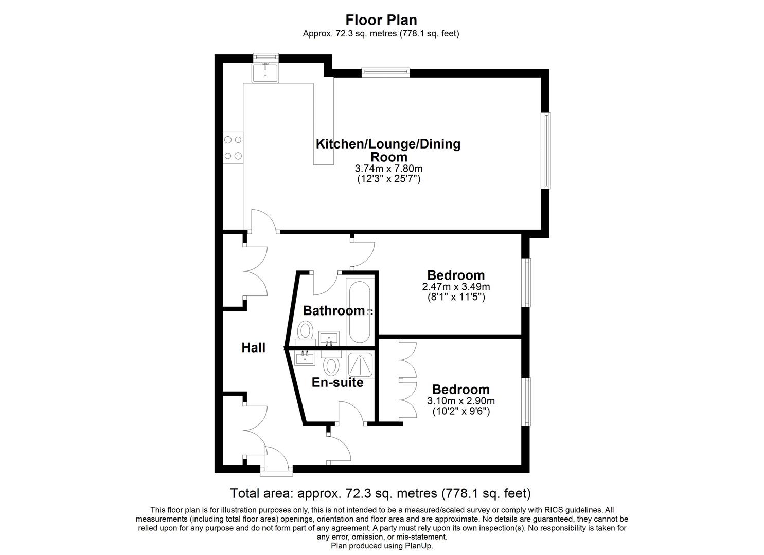 2 bed apartment to rent in Manor Road, Solihull - Property floorplan