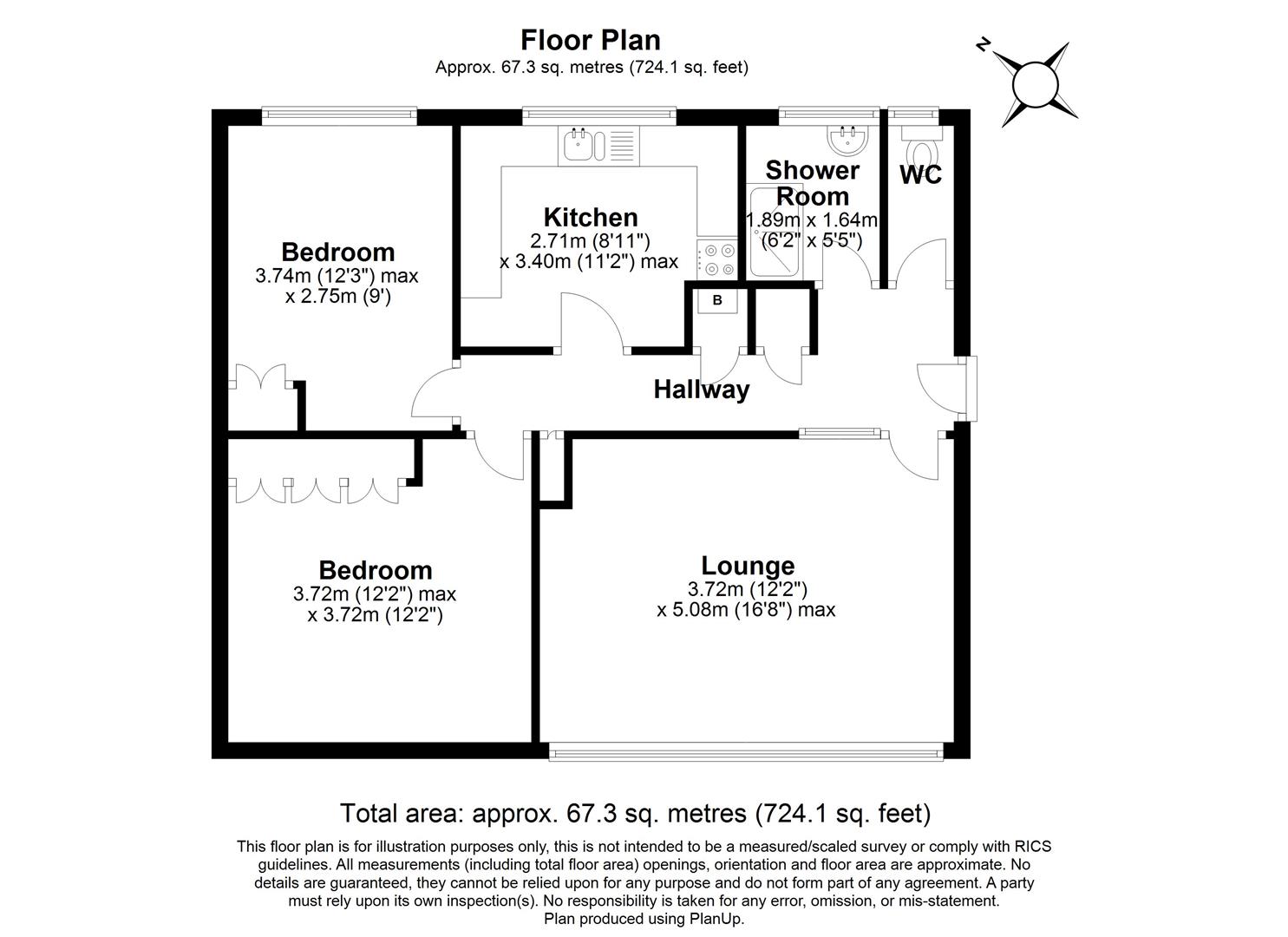 2 bed apartment for sale in Manor Road, Dorridge - Property floorplan
