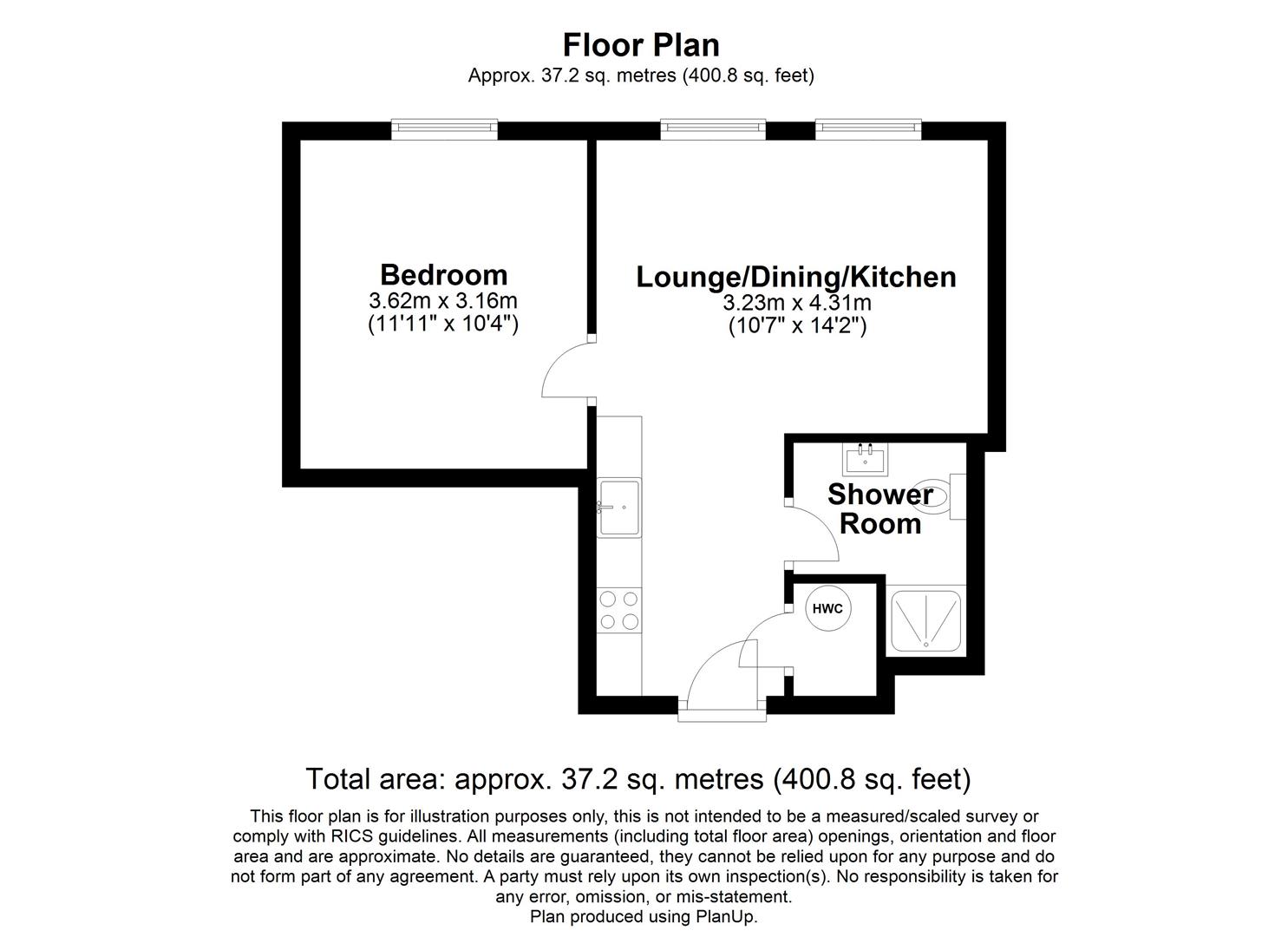 1 bed apartment to rent in Warwick Road, Solihull - Property floorplan