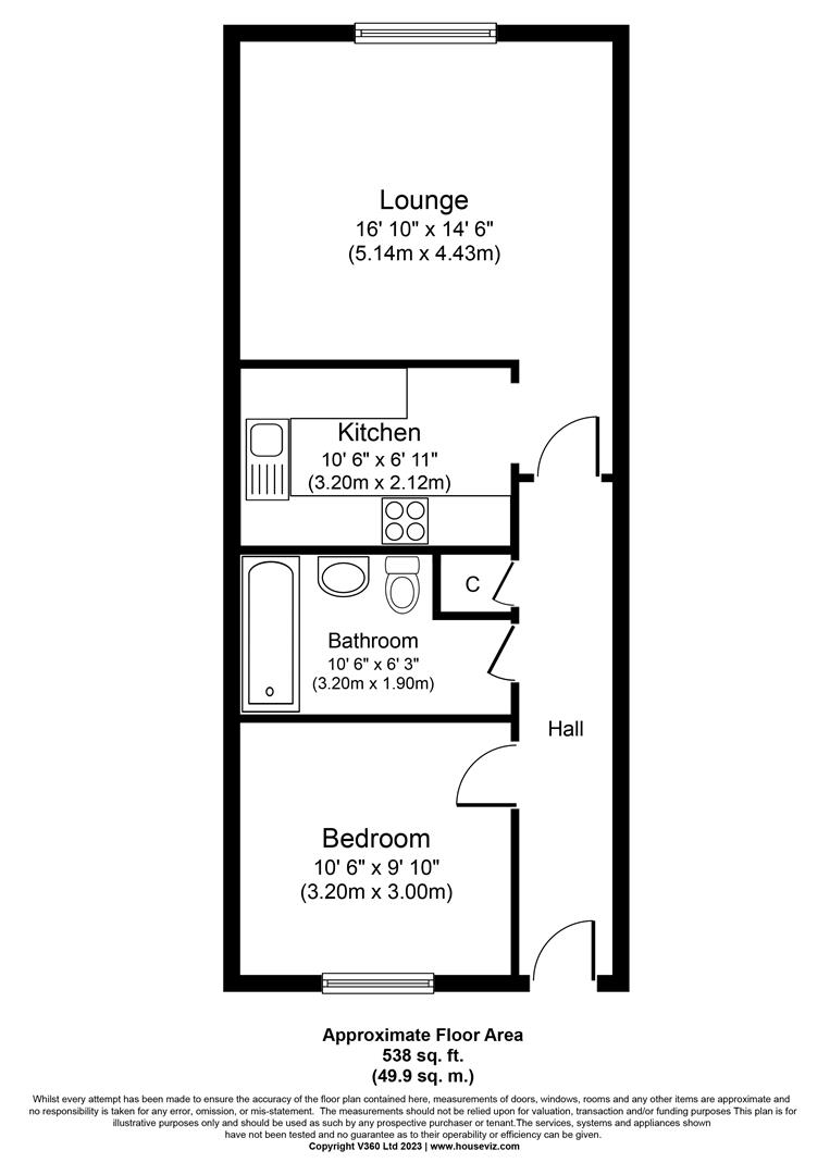 1 bed apartment for sale in Main Street, Solihull - Property floorplan