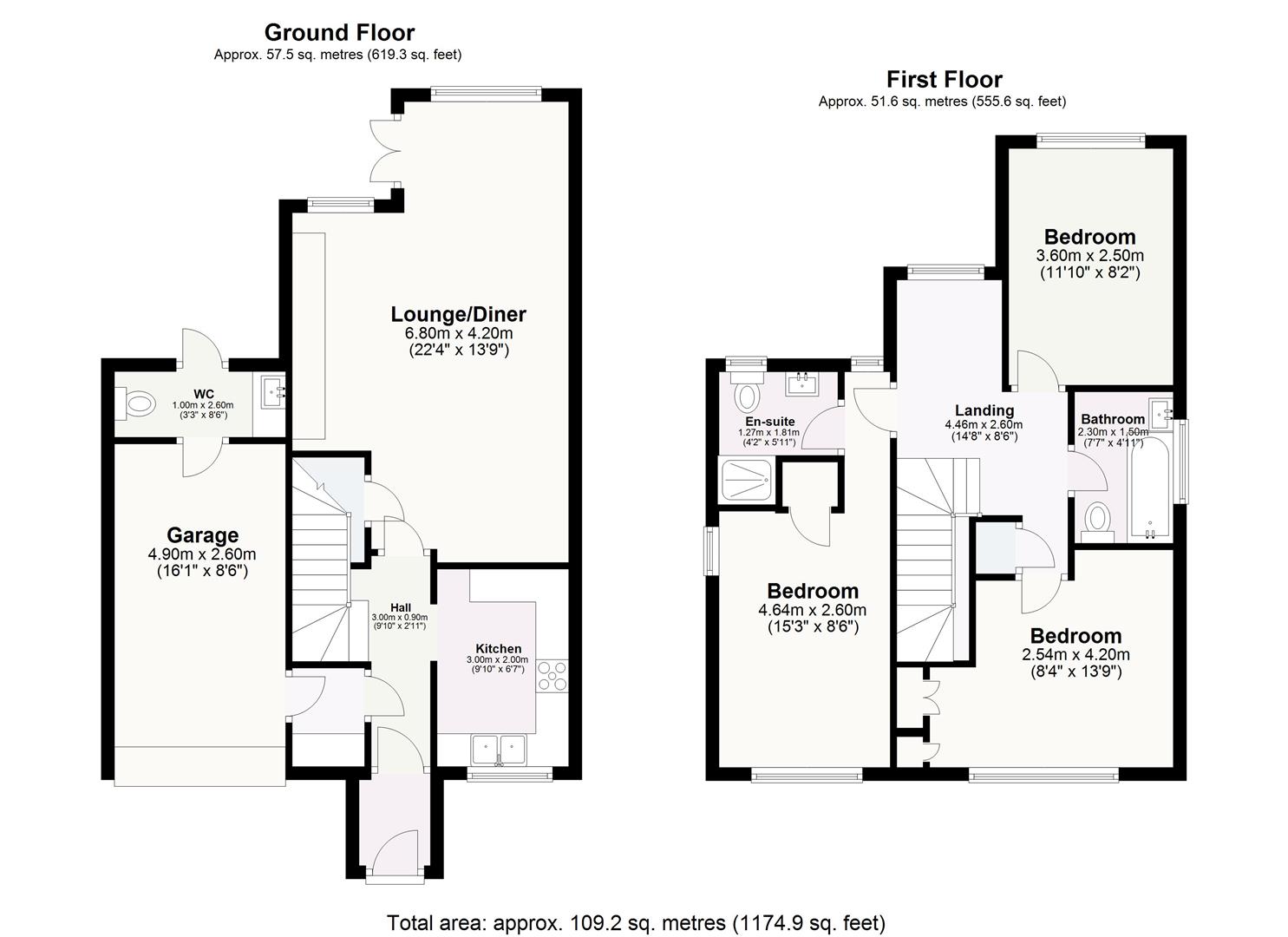 3 bed detached house for sale in Bakehouse Lane, Chadwick End - Property floorplan