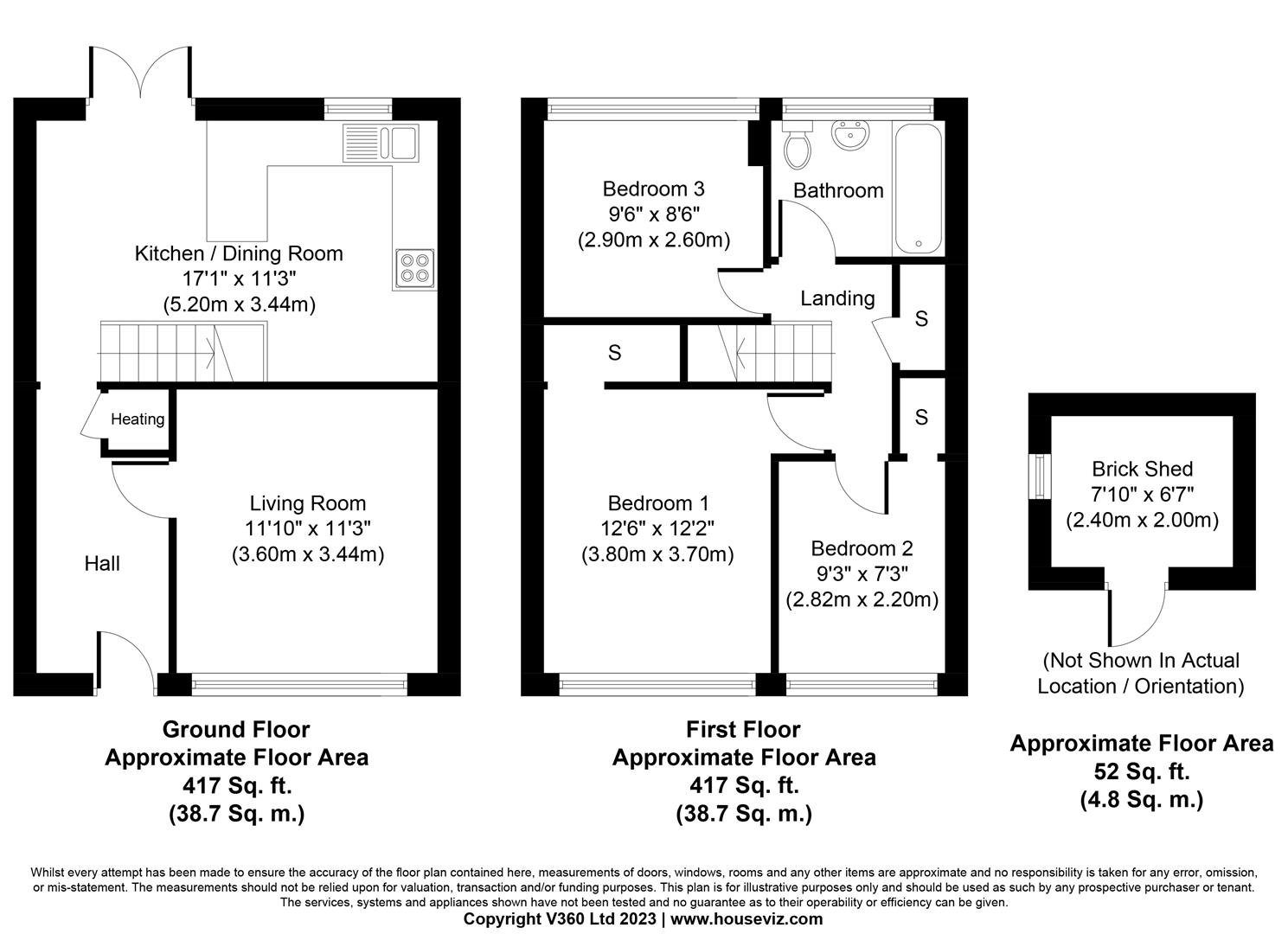 3 bed terraced house for sale in Berwood Grove, Solihull - Property floorplan