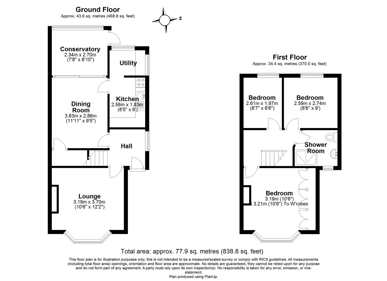3 bed semi-detached house for sale in Howard Road, Solihull - Property floorplan