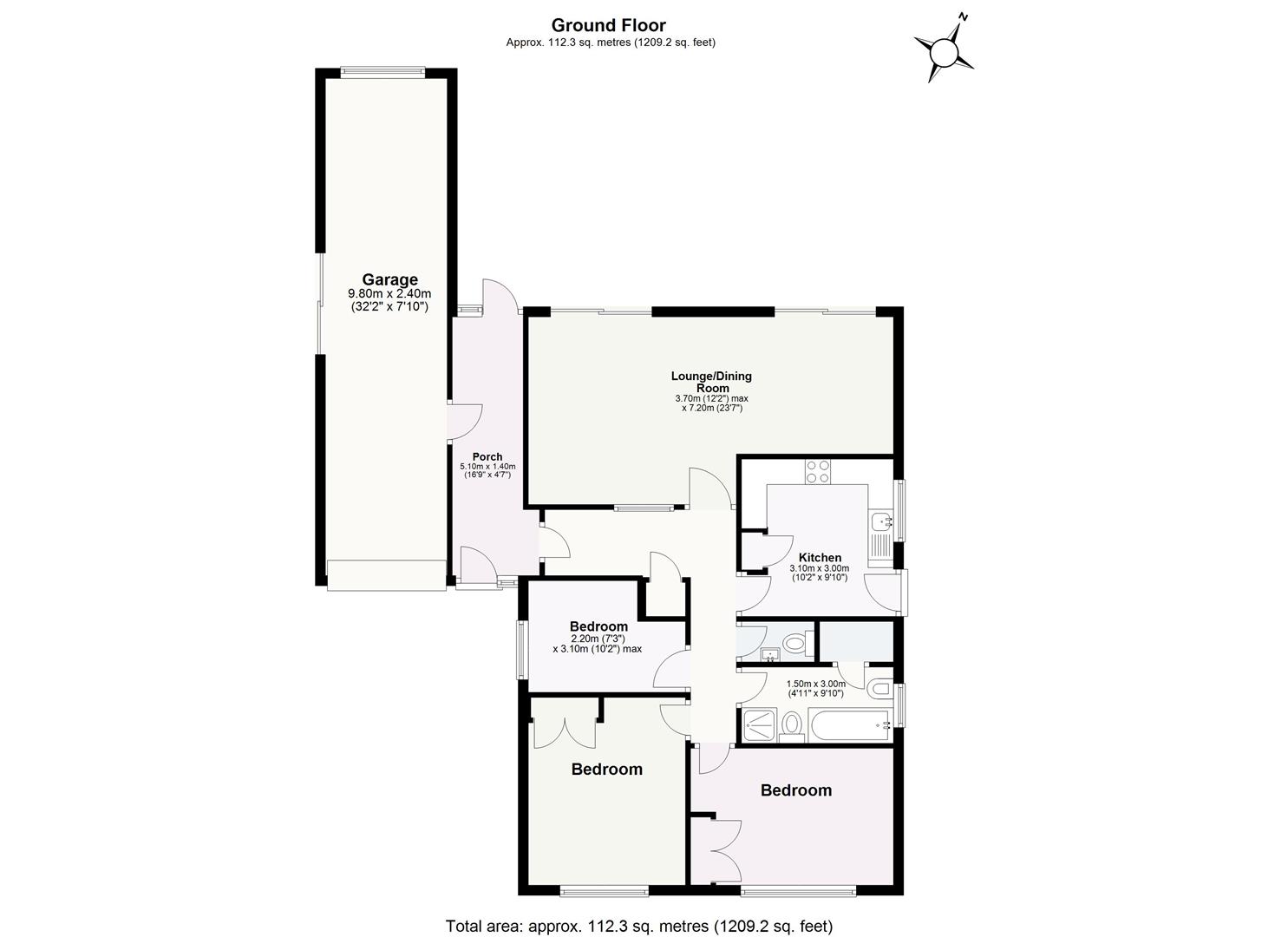 3 bed detached bungalow for sale in Grange Road, Solihull - Property floorplan