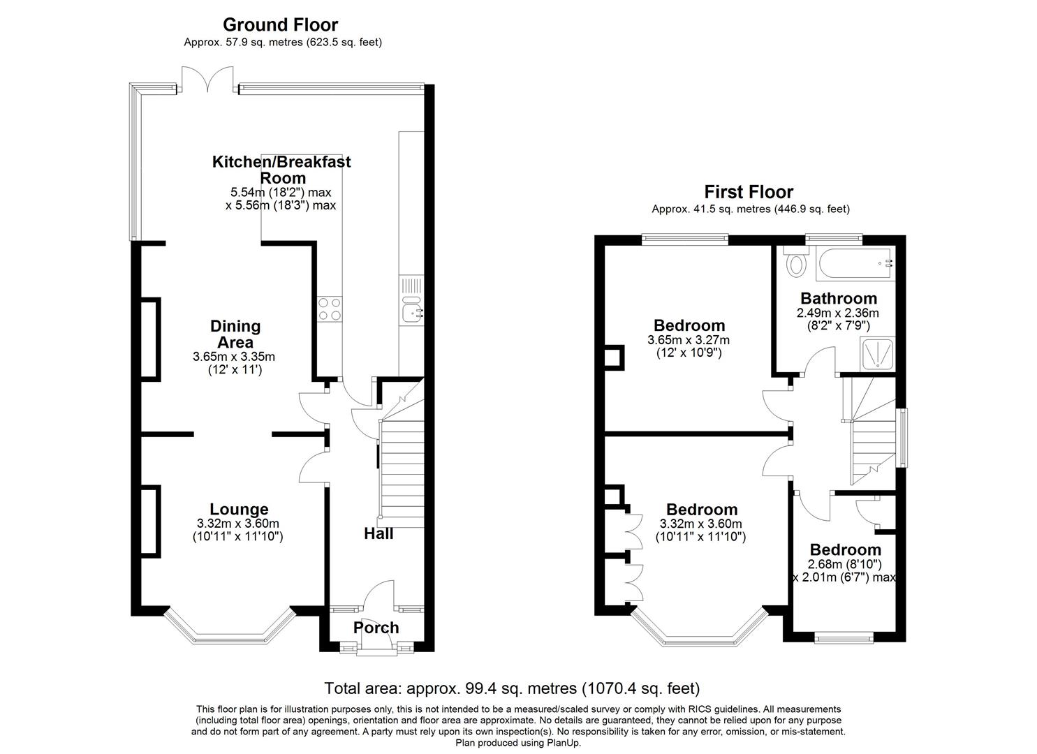 3 bed semi-detached house for sale in Richmond Road, Solihull - Property floorplan