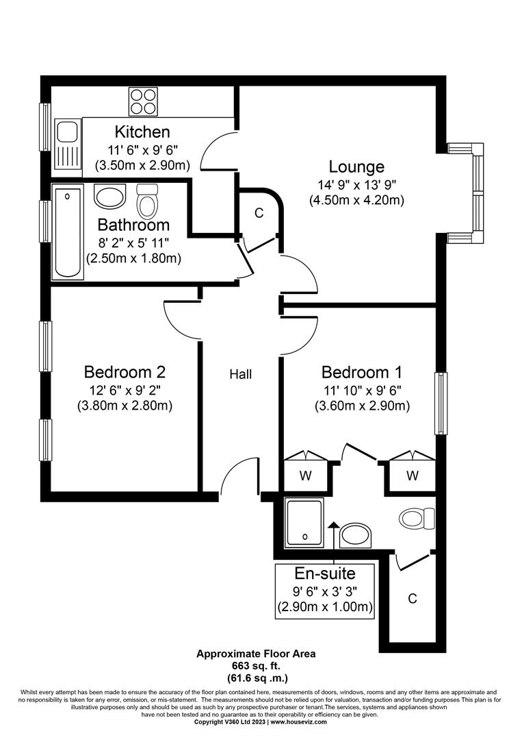 2 bed apartment for sale in The Spinney, Solihull - Property floorplan