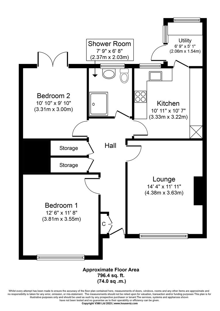 2 bed maisonette to rent in Milton Close, Solihull - Property floorplan