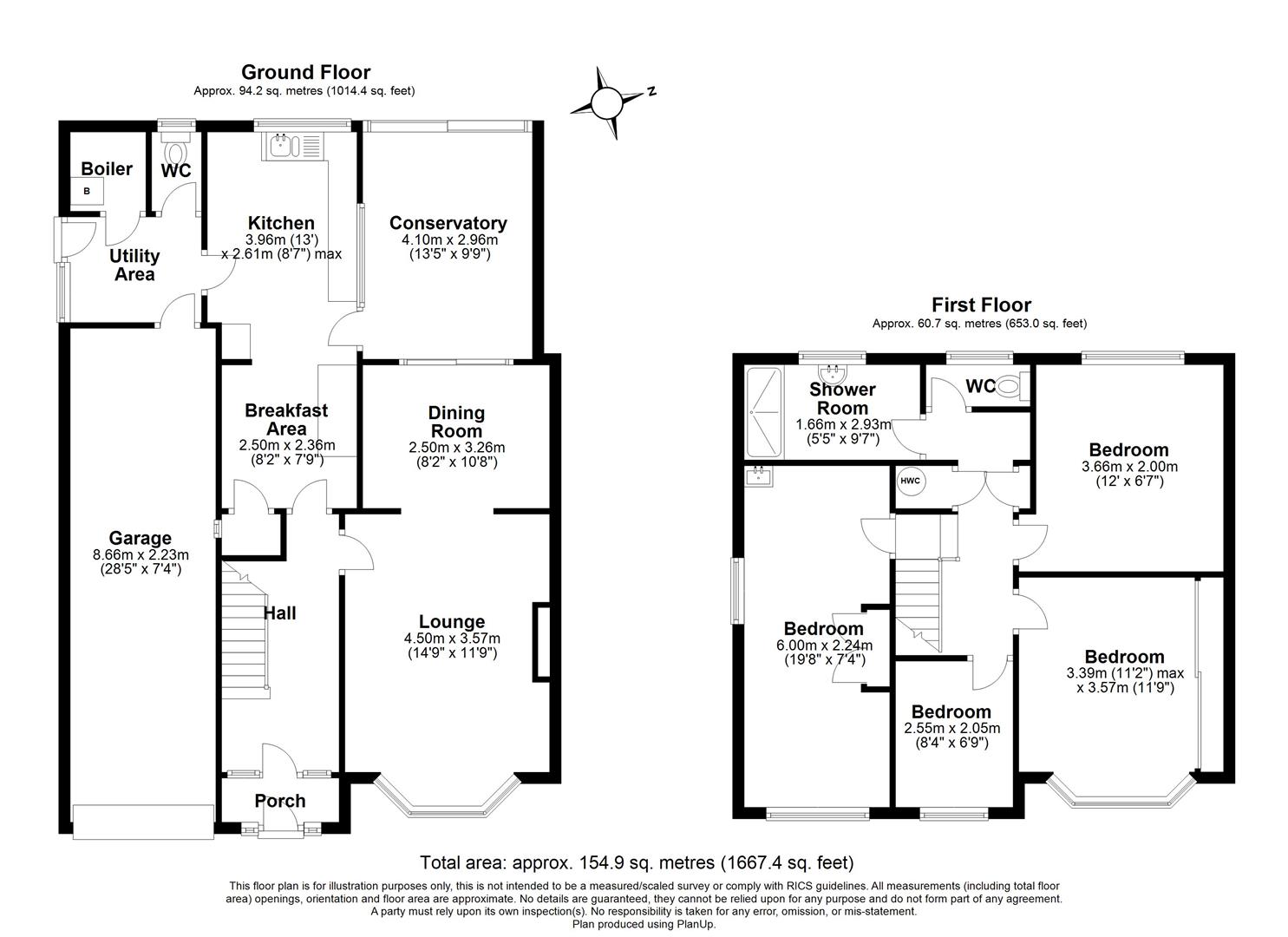 4 bed semi-detached house for sale in Ufton Close, Solihull - Property floorplan