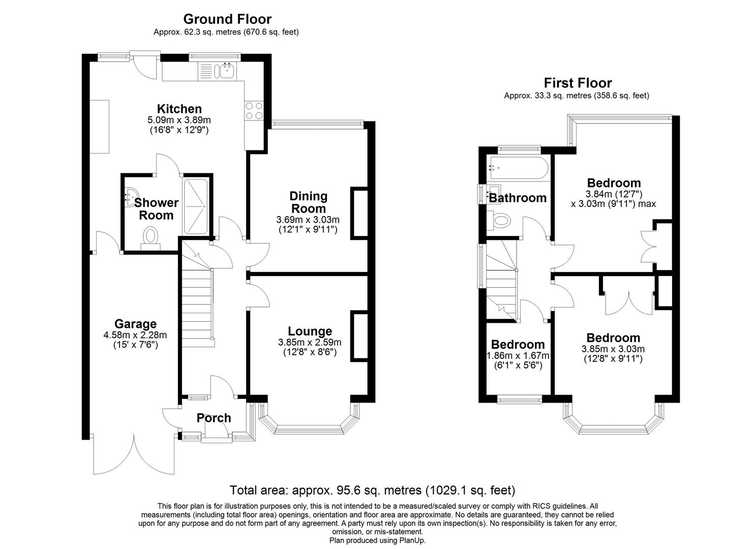 3 bed semi-detached house to rent in Dene Court Road, Solihull - Property floorplan