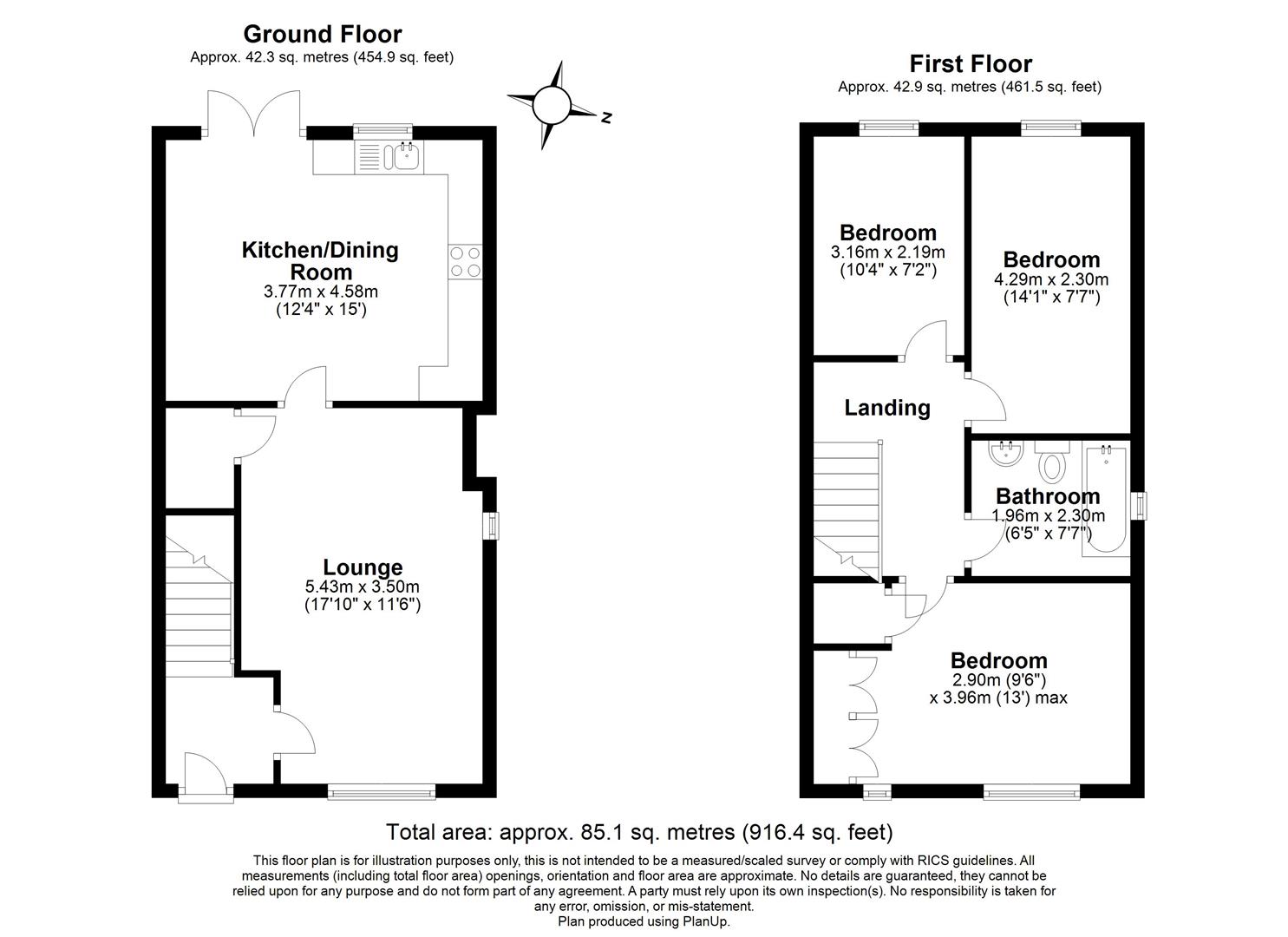 3 bed semi-detached house for sale in Webb Grove, Hockley Heath - Property floorplan