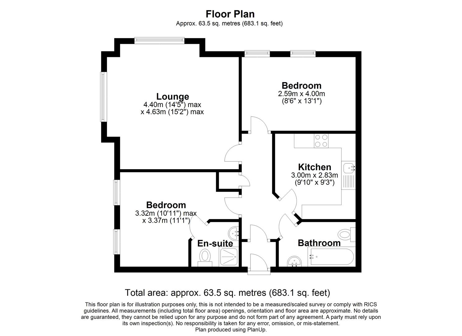2 bed apartment for sale in Vine Lane, Birmingham - Property floorplan