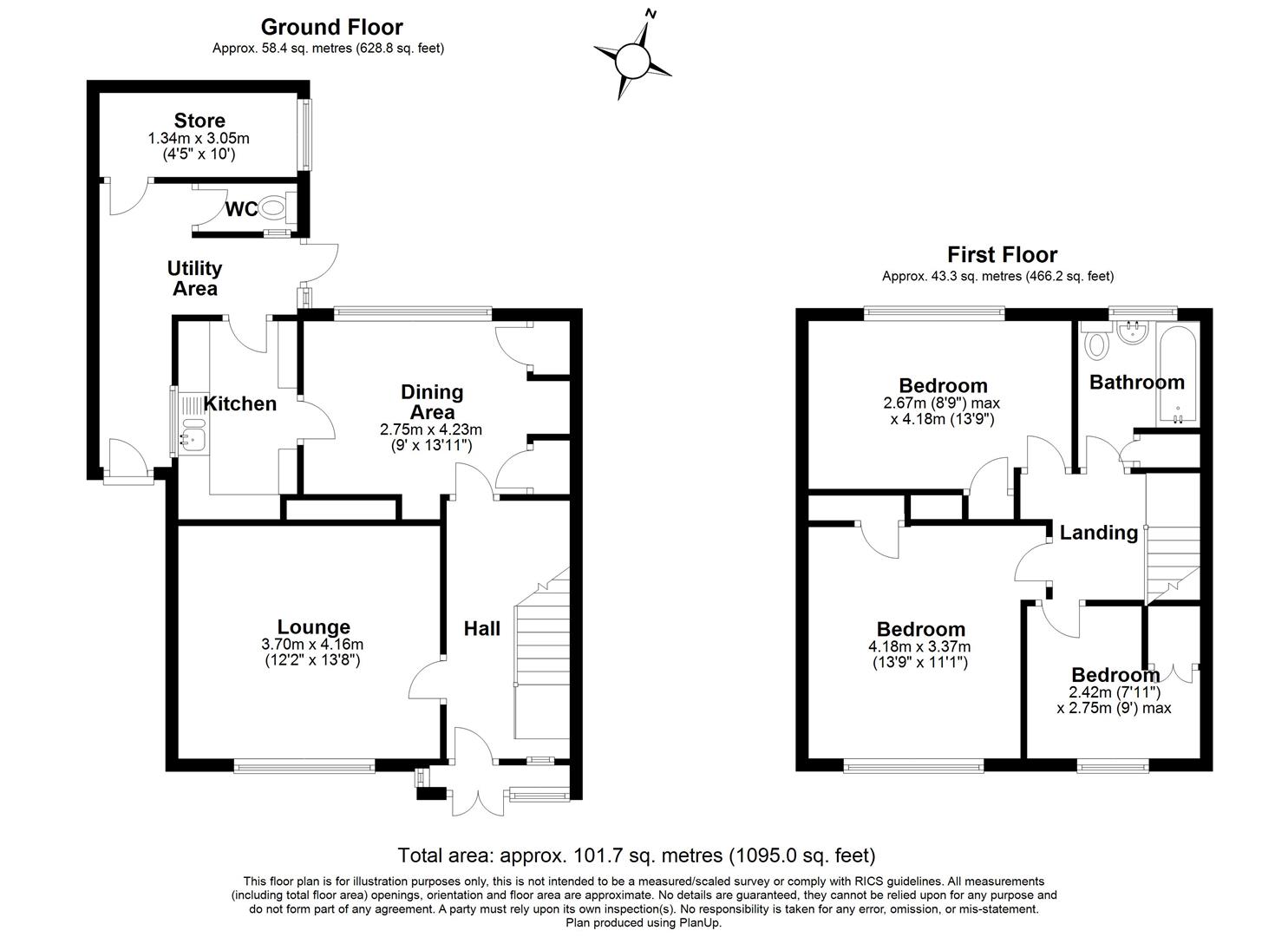 3 bed semi-detached house for sale in Mill Lane, Solihull - Property floorplan