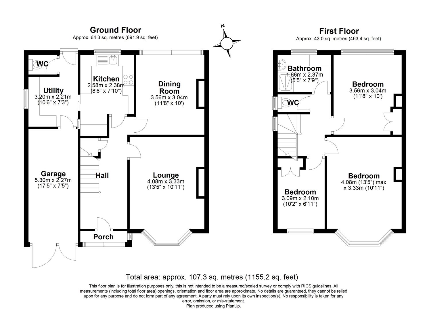 3 bed semi-detached house for sale in Rowlands Crescent, Solihull - Property floorplan
