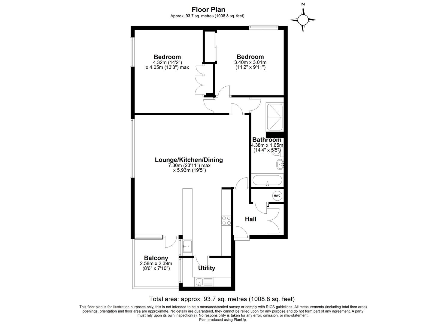 2 bed apartment for sale in Chelmscote Road, Solihull - Property floorplan