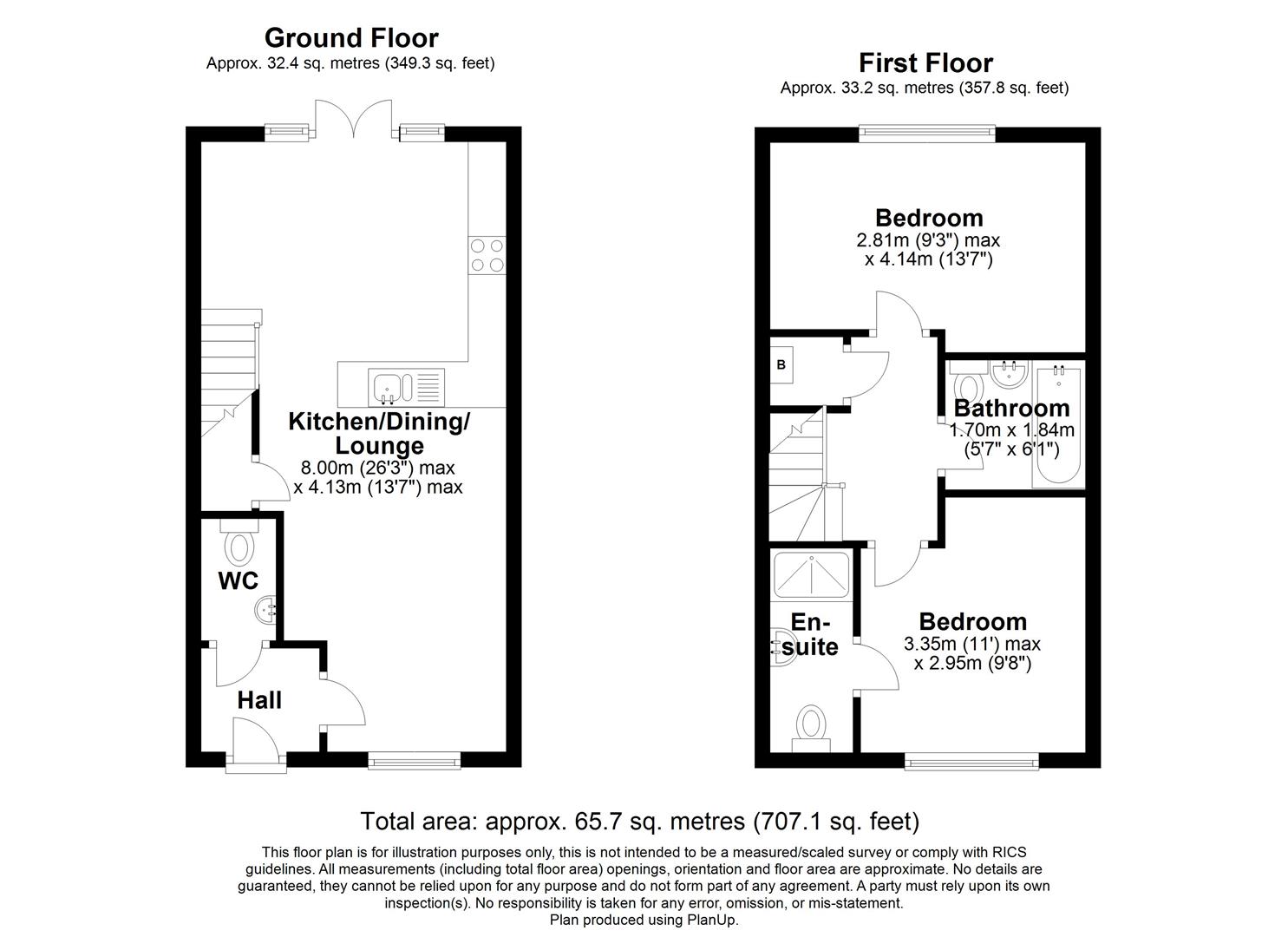 2 bed end of terrace house to rent in Perrywood Way, Warwick - Property floorplan