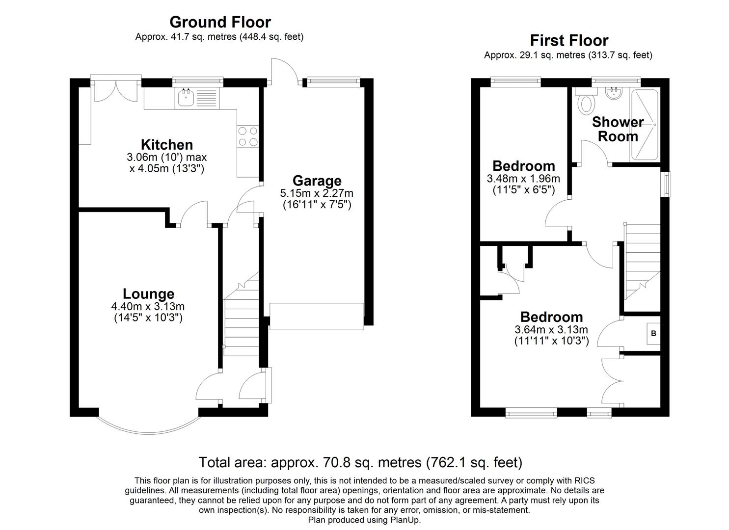 2 bed semi-detached house to rent in Kinsham Drive, Solihull - Property floorplan