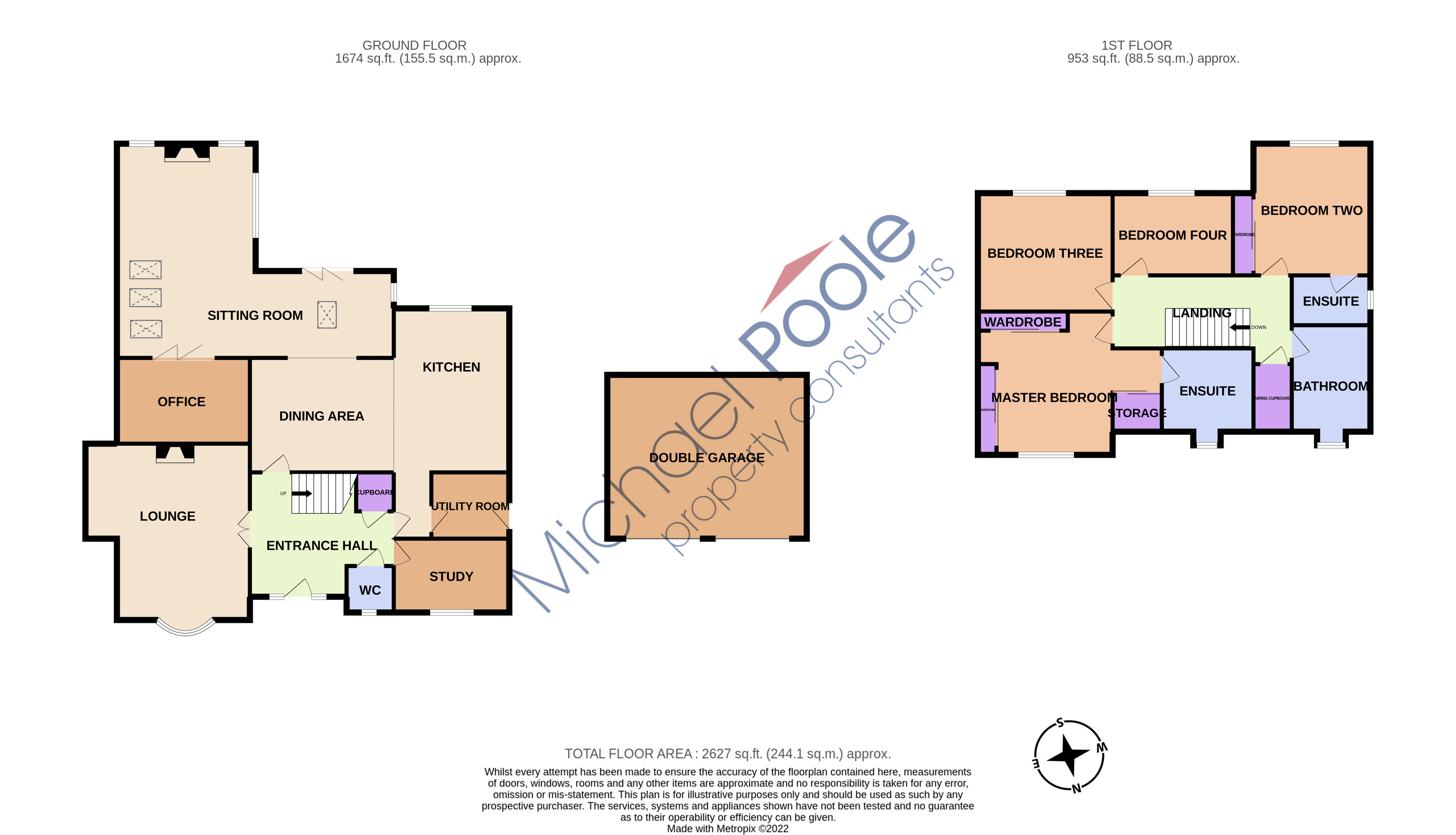 4 bed house for sale in Love Lane, Wynyard Manor - Property floorplan