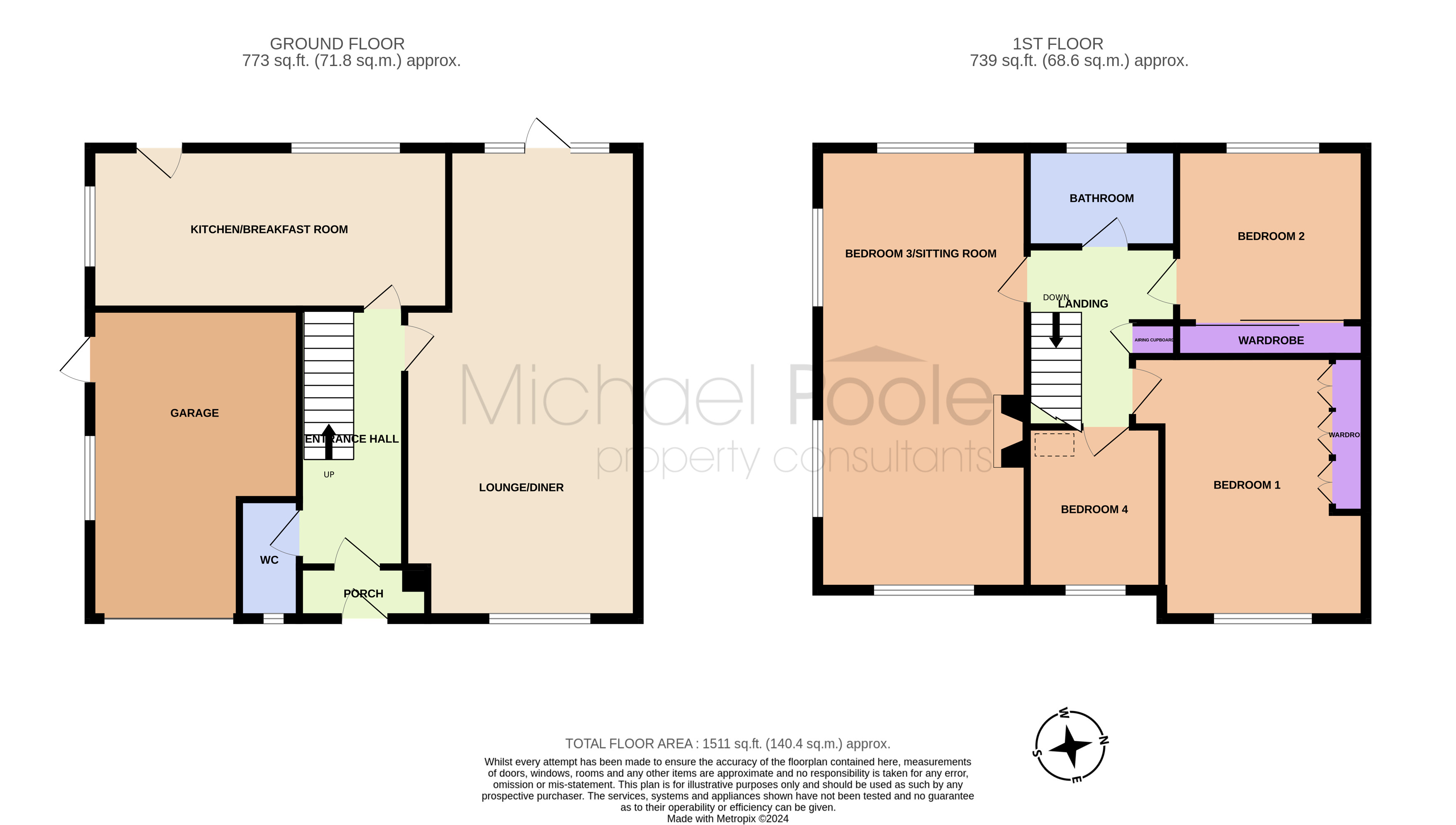 4 bed house for sale in Wolviston Court, Billingham - Property floorplan