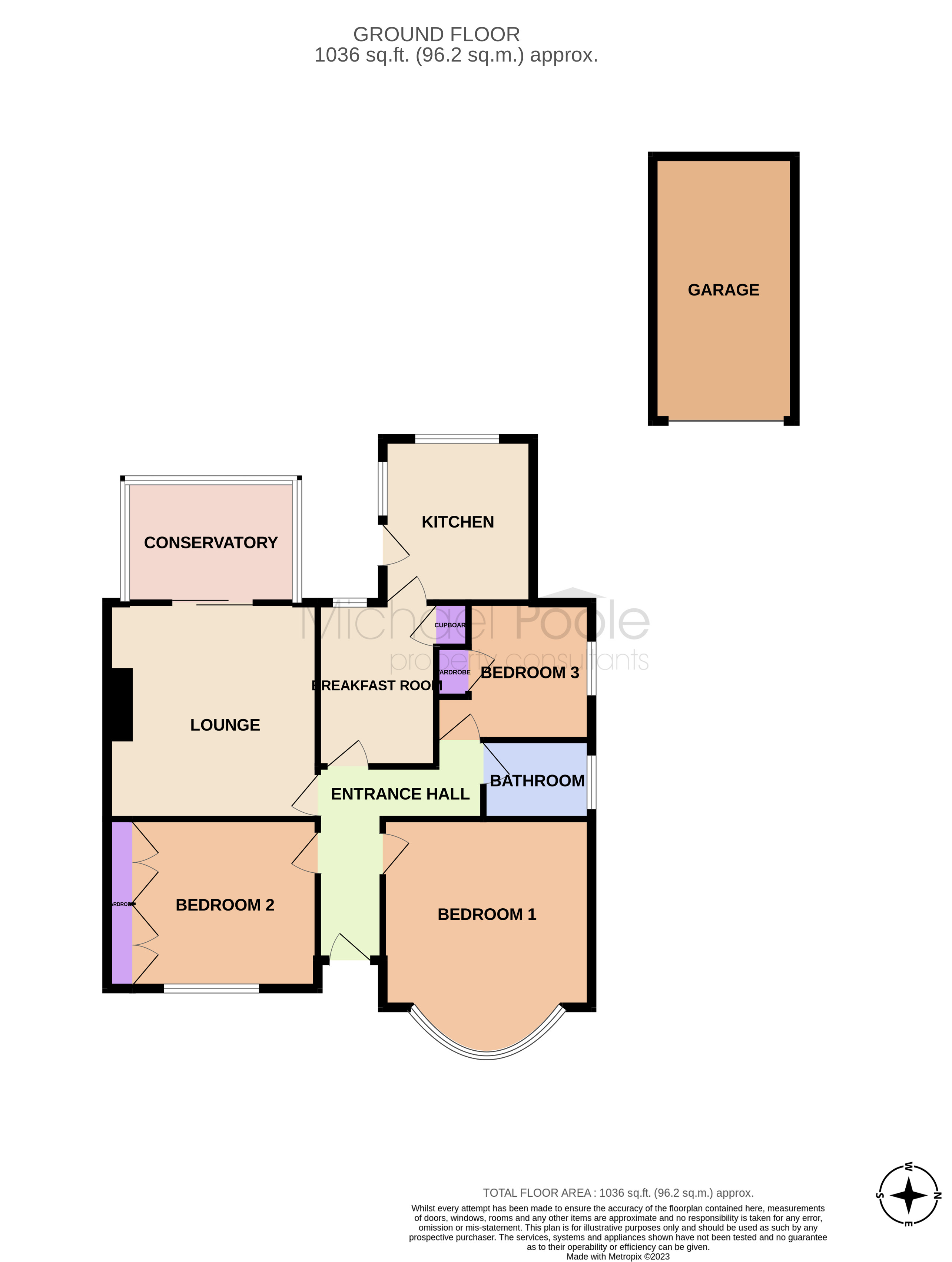 3 bed bungalow for sale in Wolviston Court, Billingham - Property floorplan