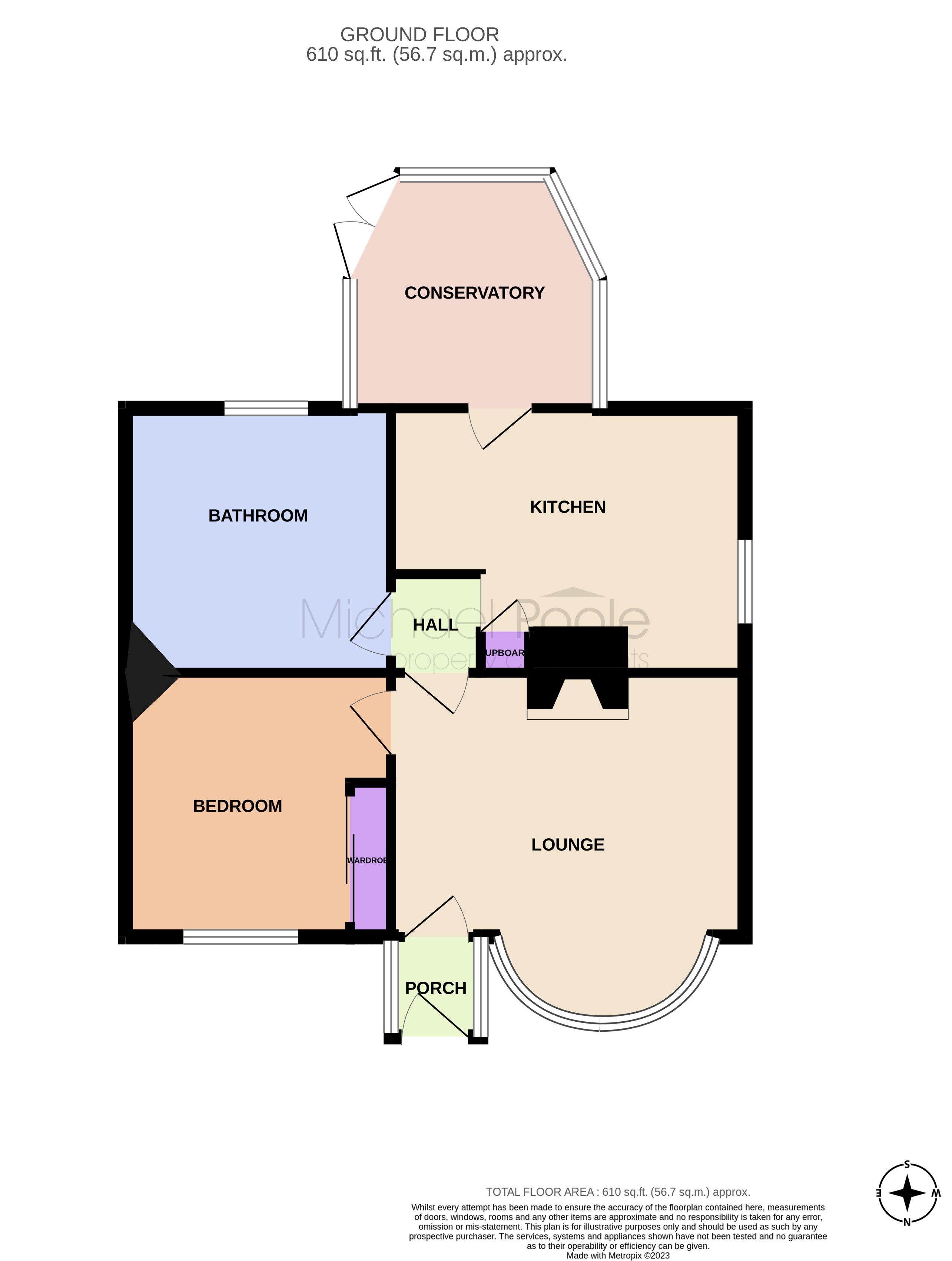 1 bed bungalow for sale in Jubilee Grove, Billingham - Property floorplan