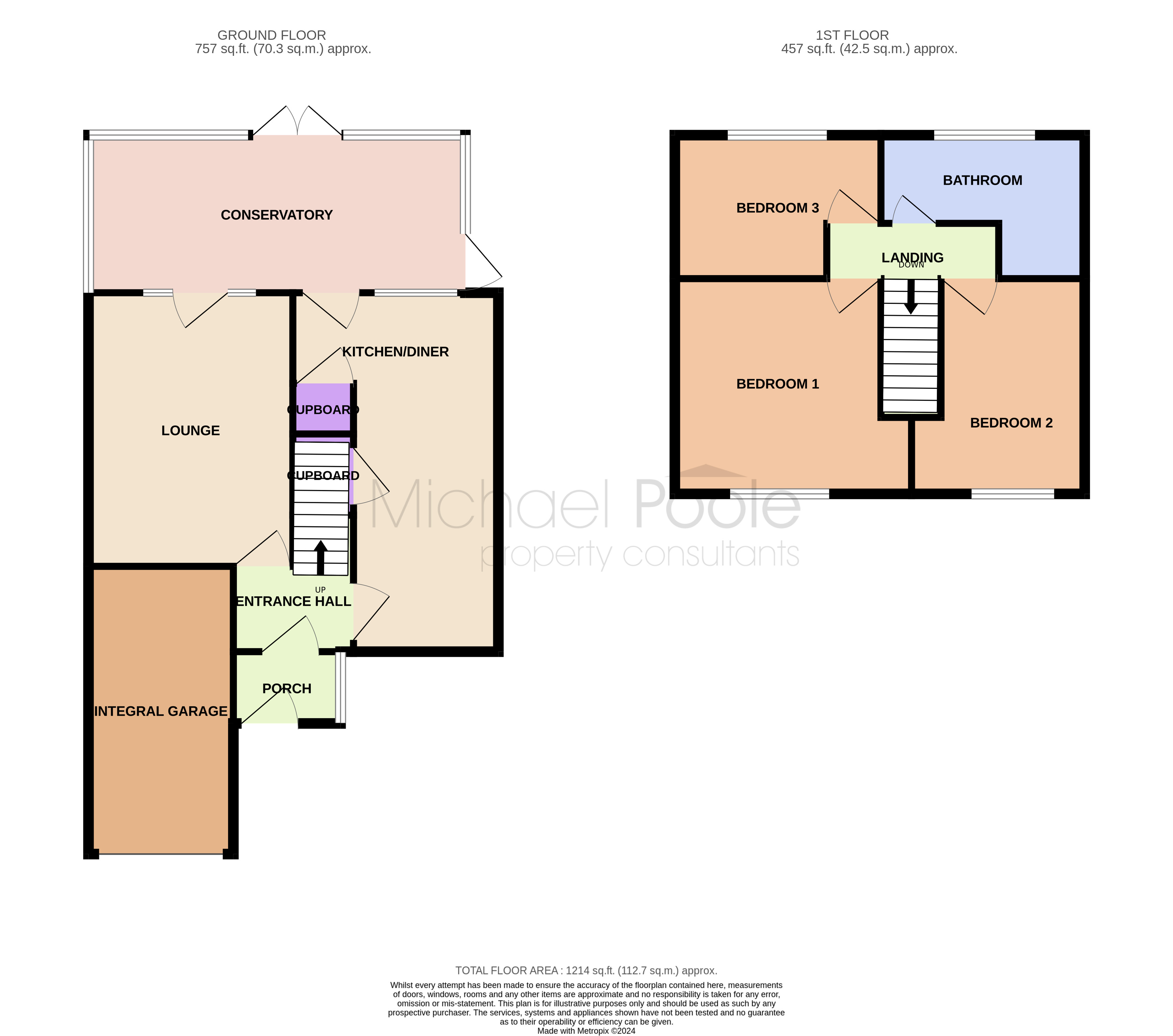 3 bed house for sale in Deighton Grove, High Grange - Property floorplan
