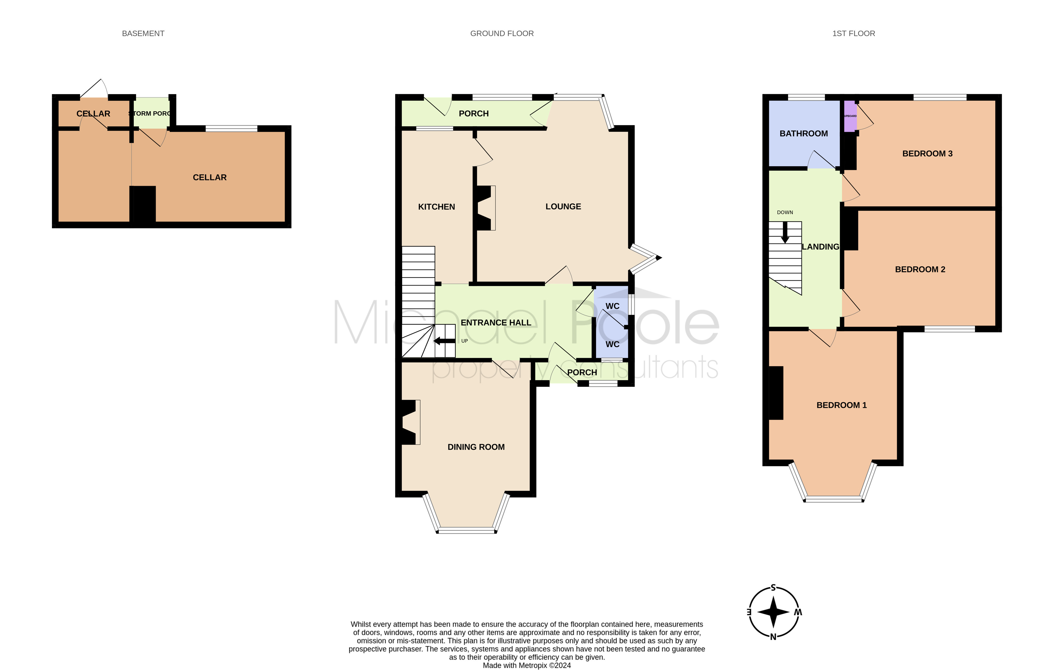 3 bed house for sale in Grange Avenue, Grangefield - Property floorplan