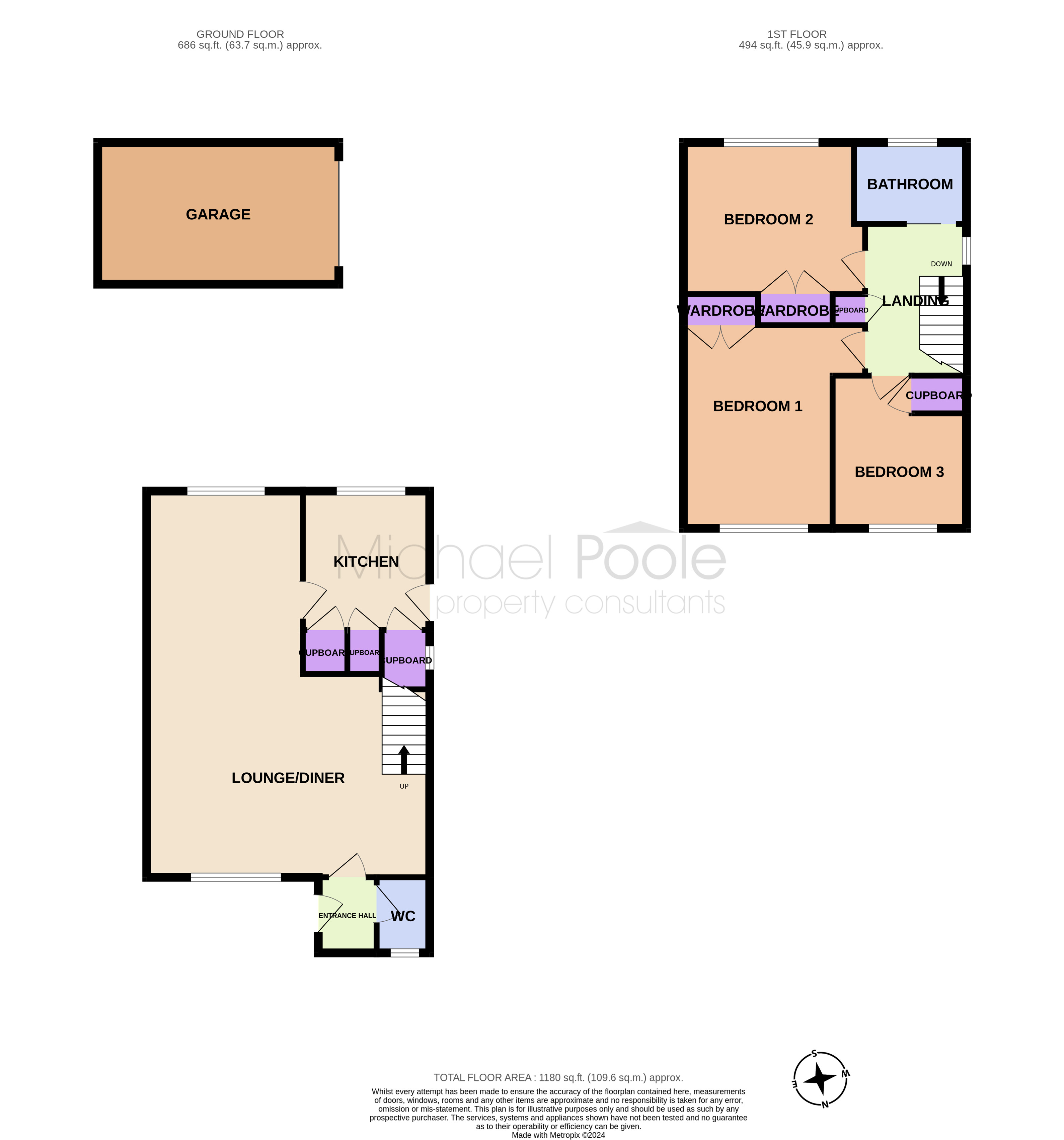 3 bed house for sale in The Glebe, Norton - Property floorplan