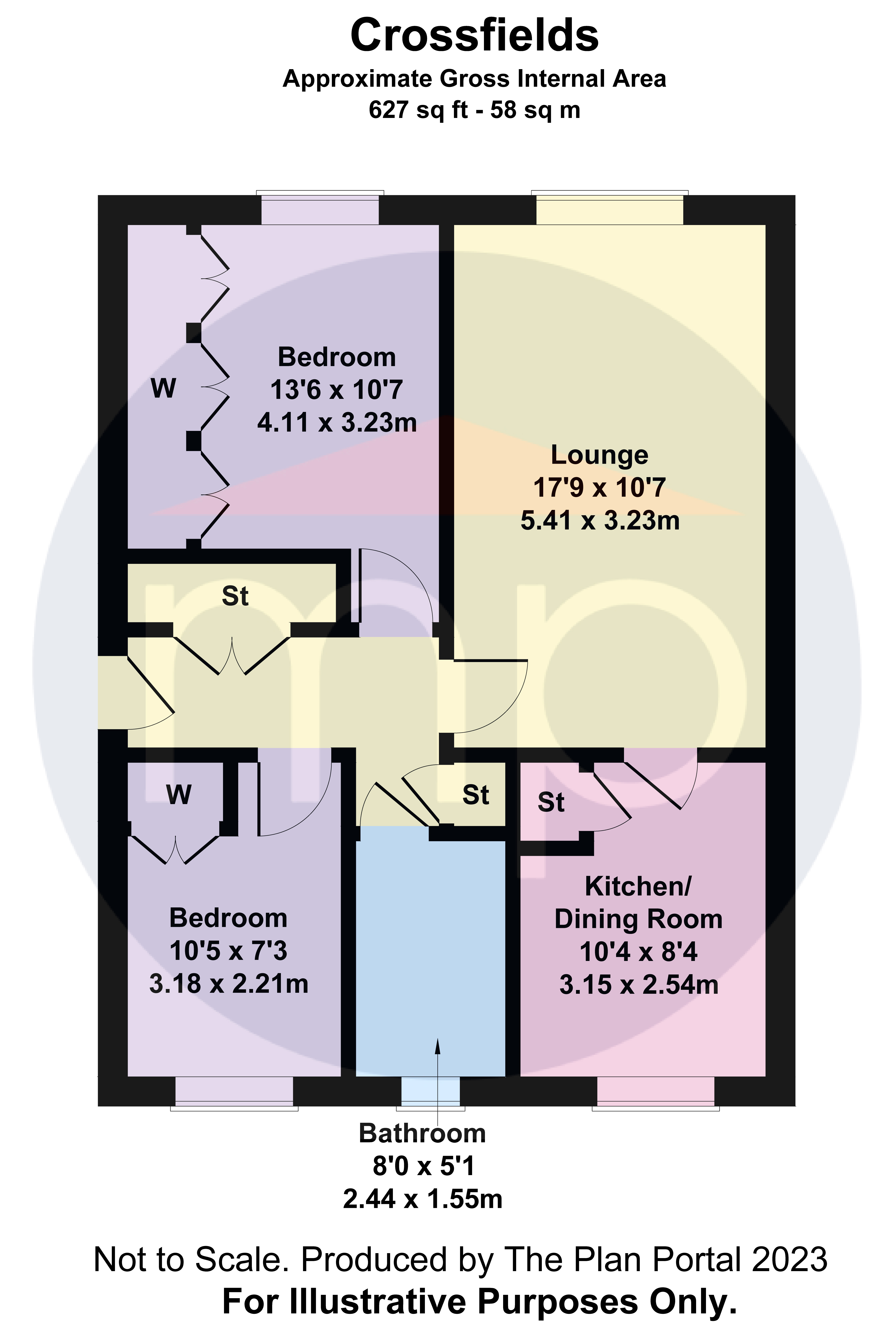 2 bed apartment for sale in Crossfields, Coulby Newham - Property floorplan