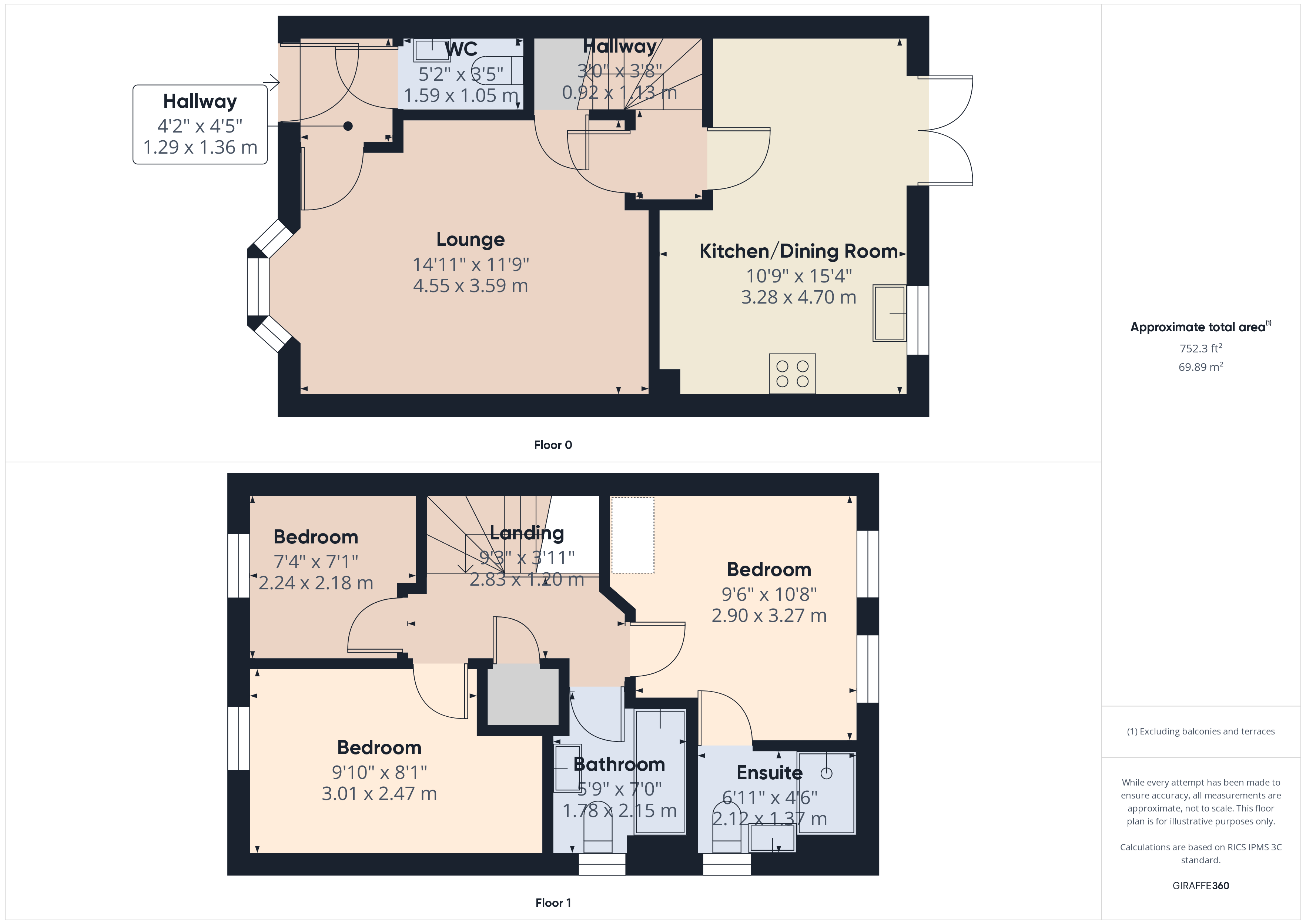 3 bed semi-detached house for sale in Nightingale Drive, Whitby - Property floorplan